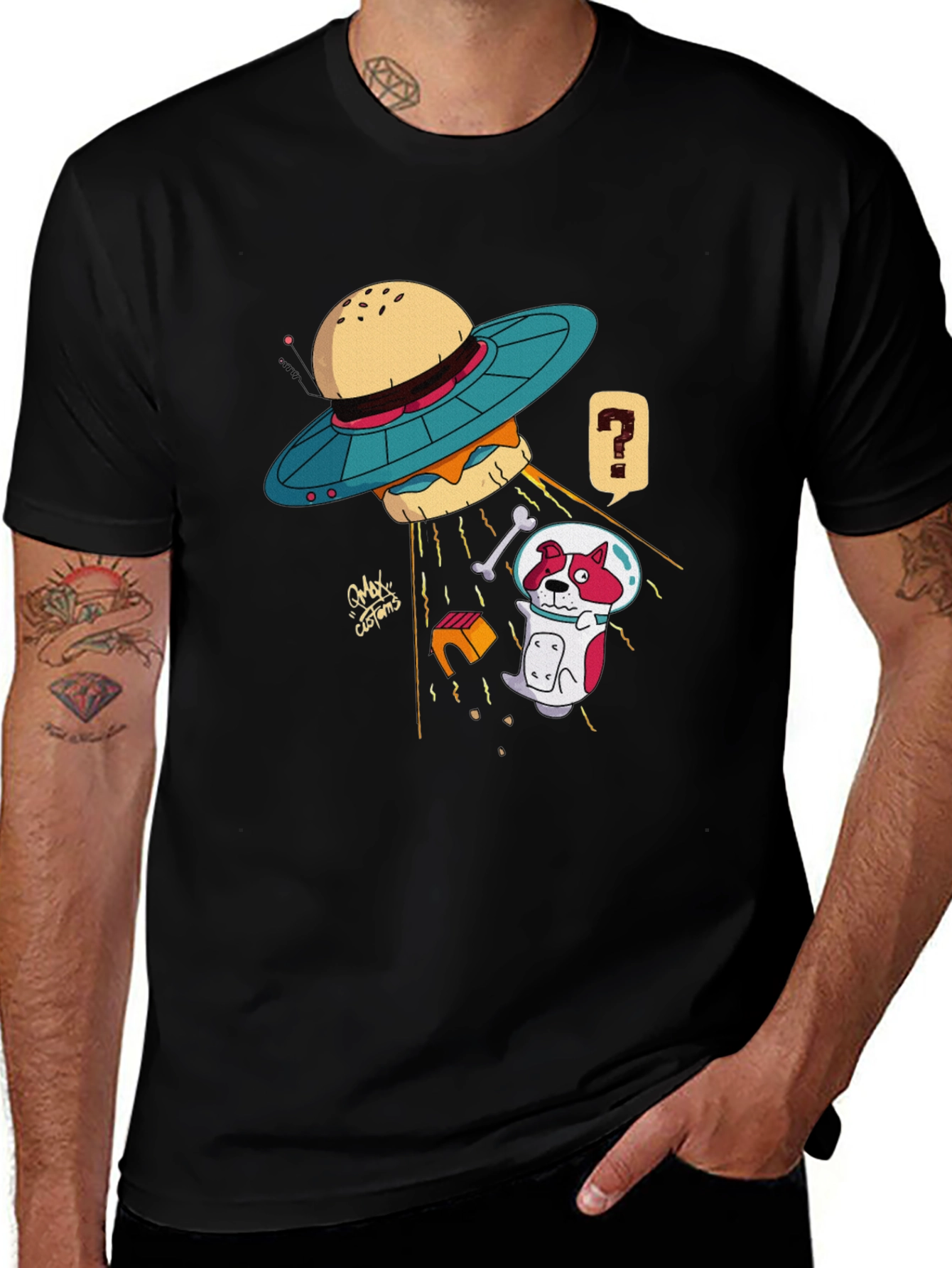 Variant 8 of UFO Dog Abduction T-Shirt - Funny Graphic Tee