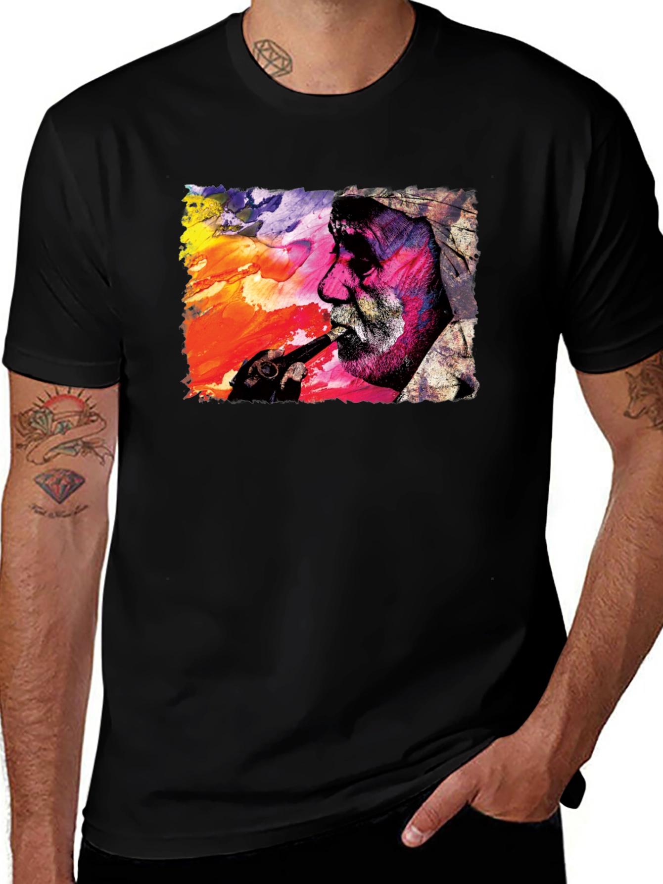 Variant 7 of Abstract Man Smoking T-Shirt