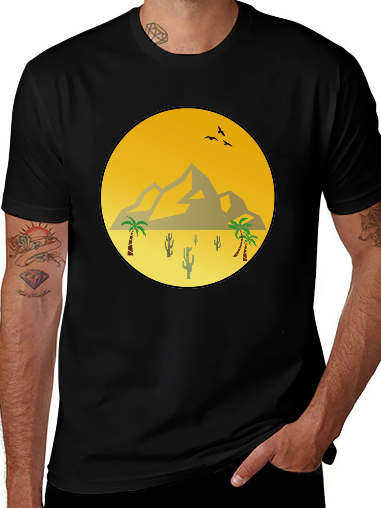 Variant 12 of Desert Scene Black T-Shirt