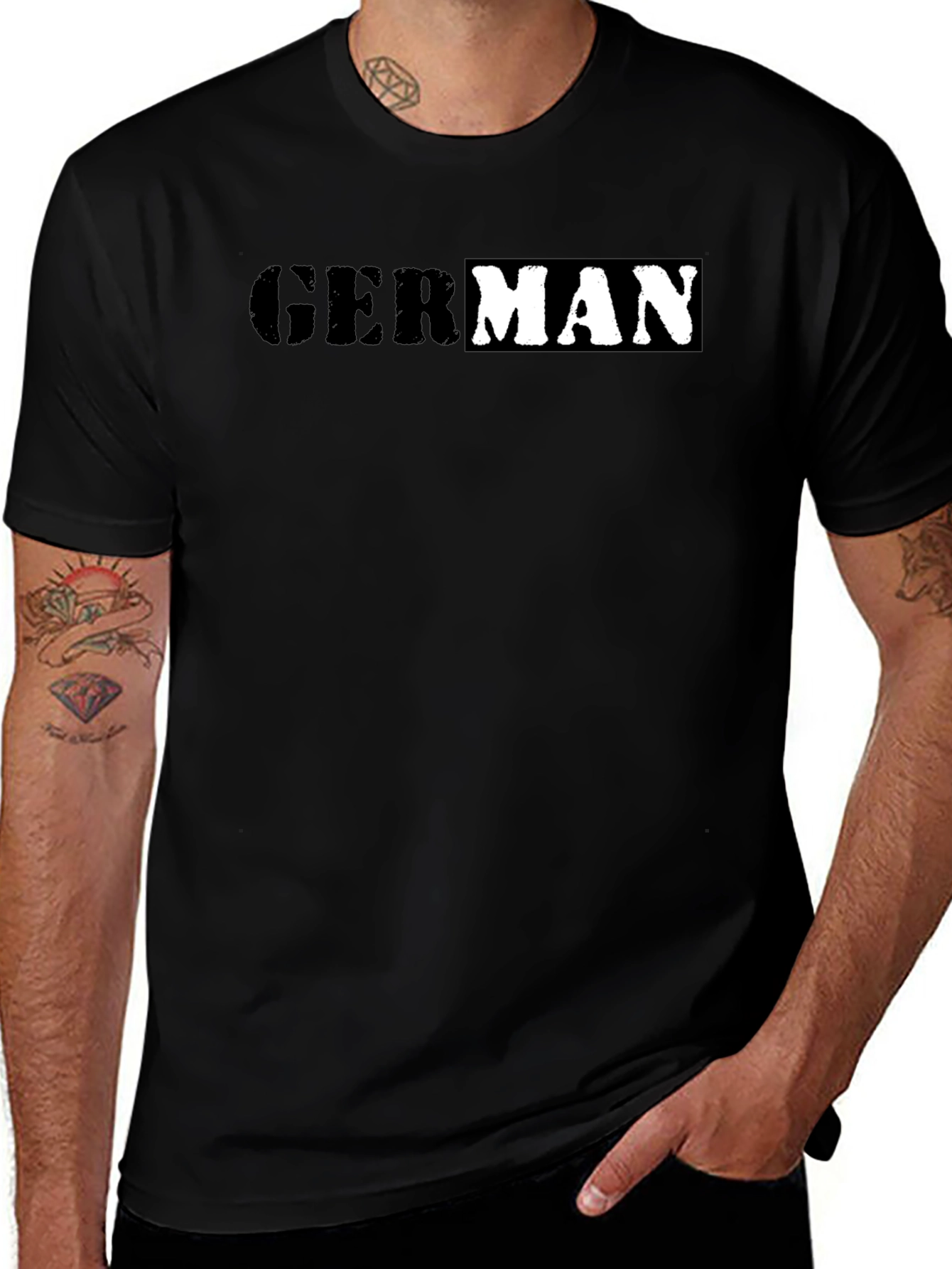 German Word Tee - Stylish Black Cotton T-Shirt