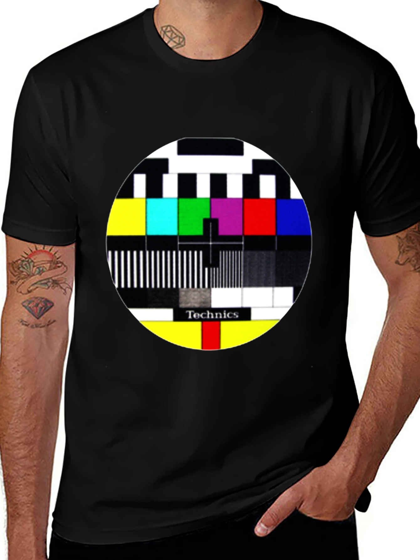 Variant 3 of Technics Test Pattern Graphic Tee - Black