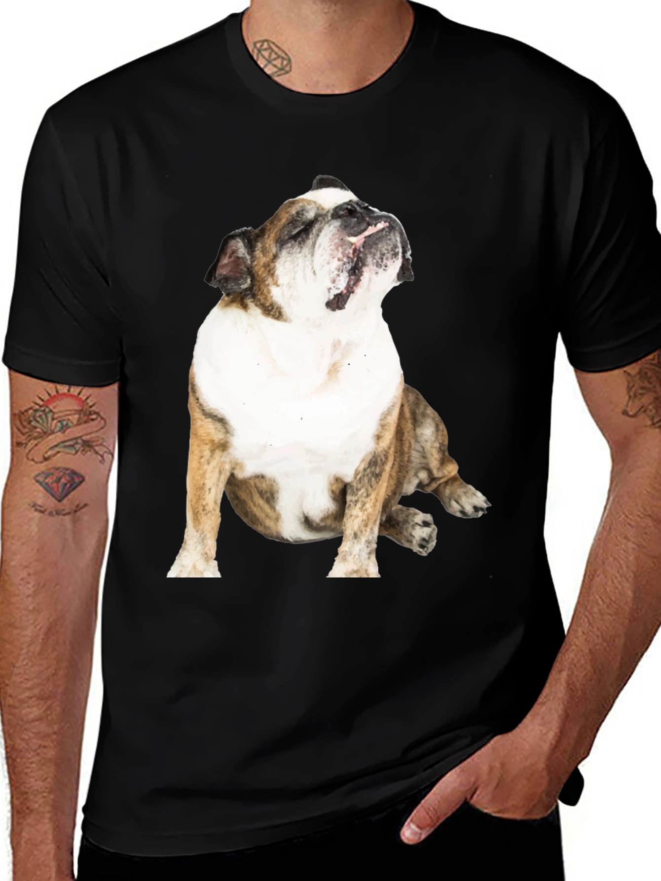 Variant 10 of Bulldog Graphic Tee - Men's Black T-Shirt