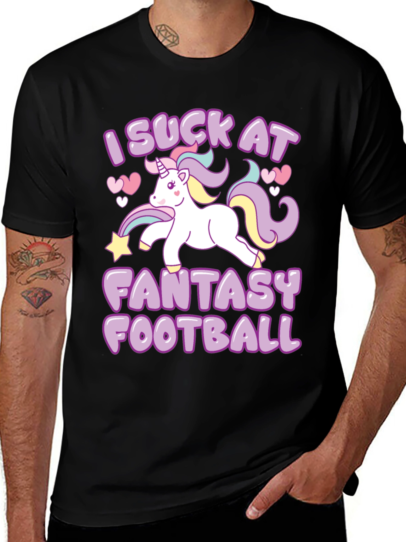 I Suck At Fantasy Football Unicorn T-Shirt