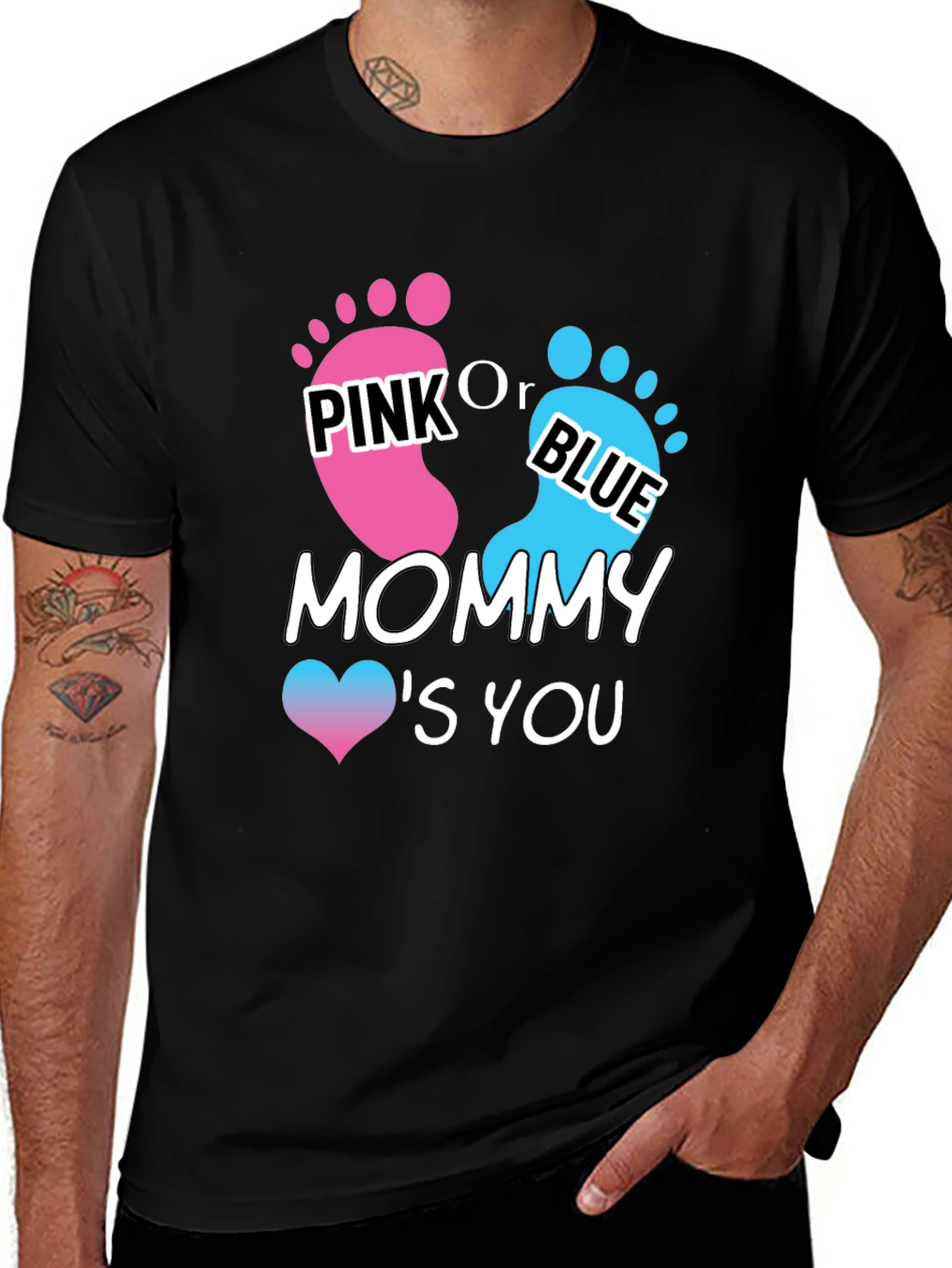 Pink or Blue Mommy Loves You Gender Reveal T-Shirt