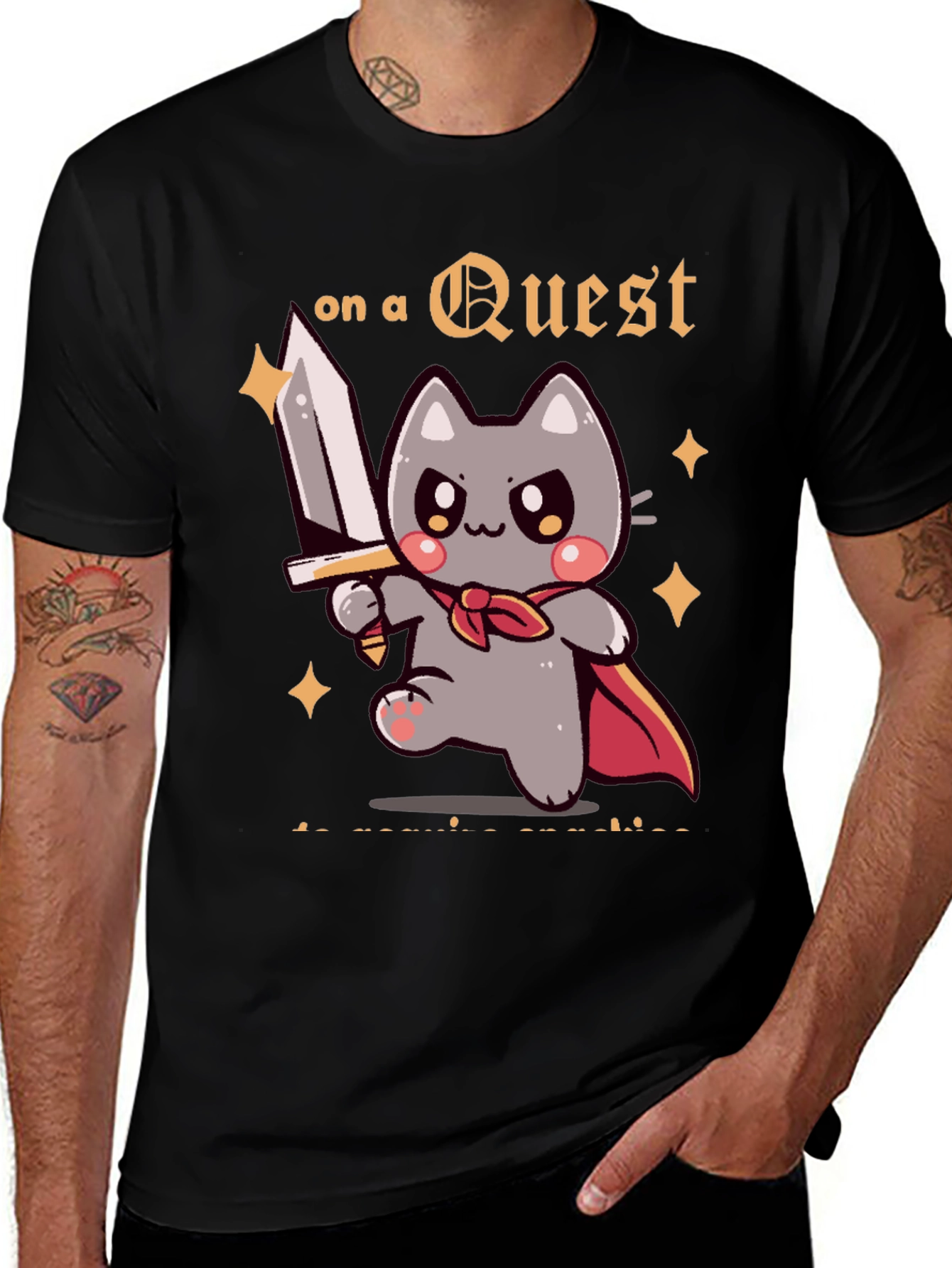 Variant 14 of Questing Cat Graphic T-Shirt - Adventure Awaits!