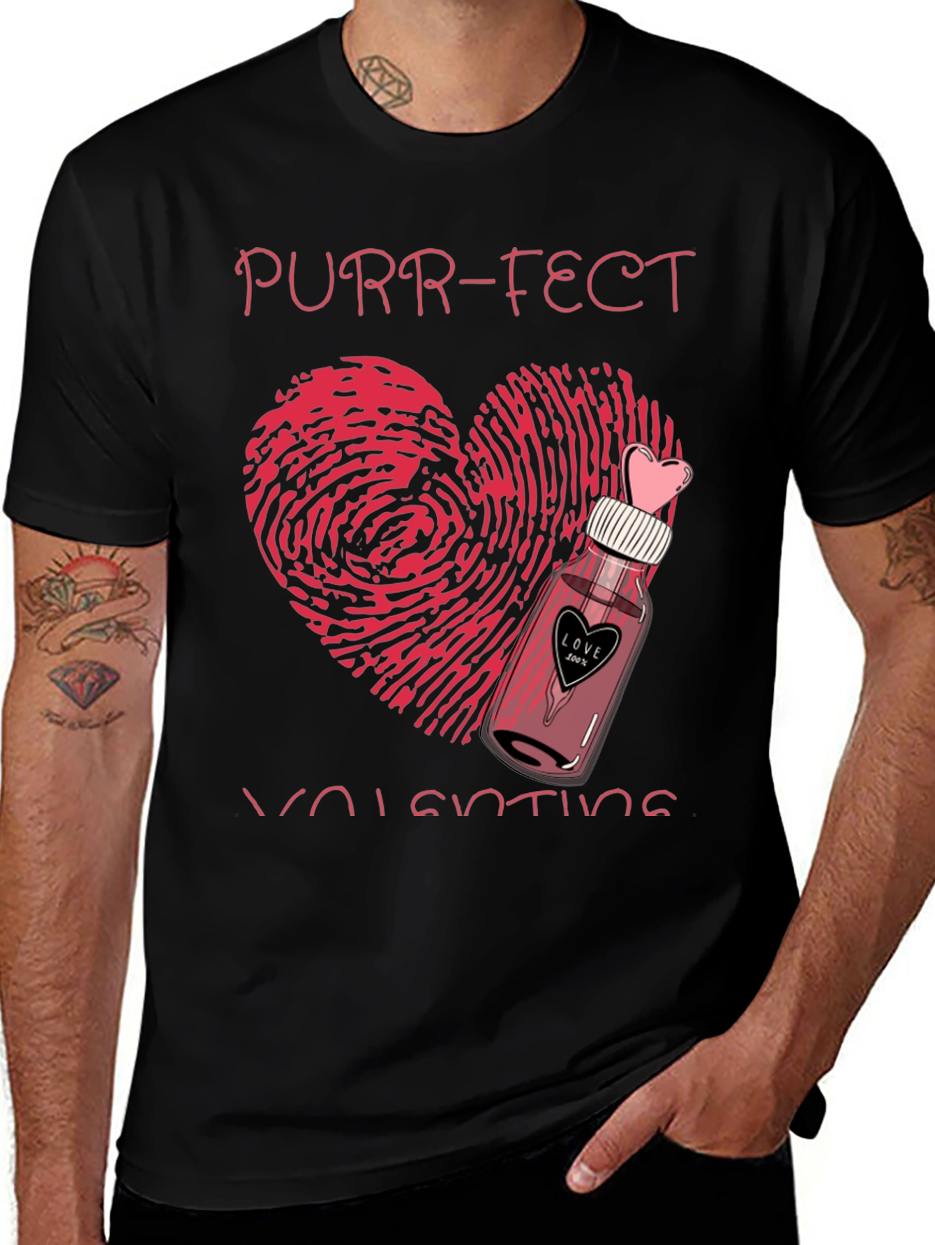 Purr-fect Valentine's Day Graphic T-Shirt