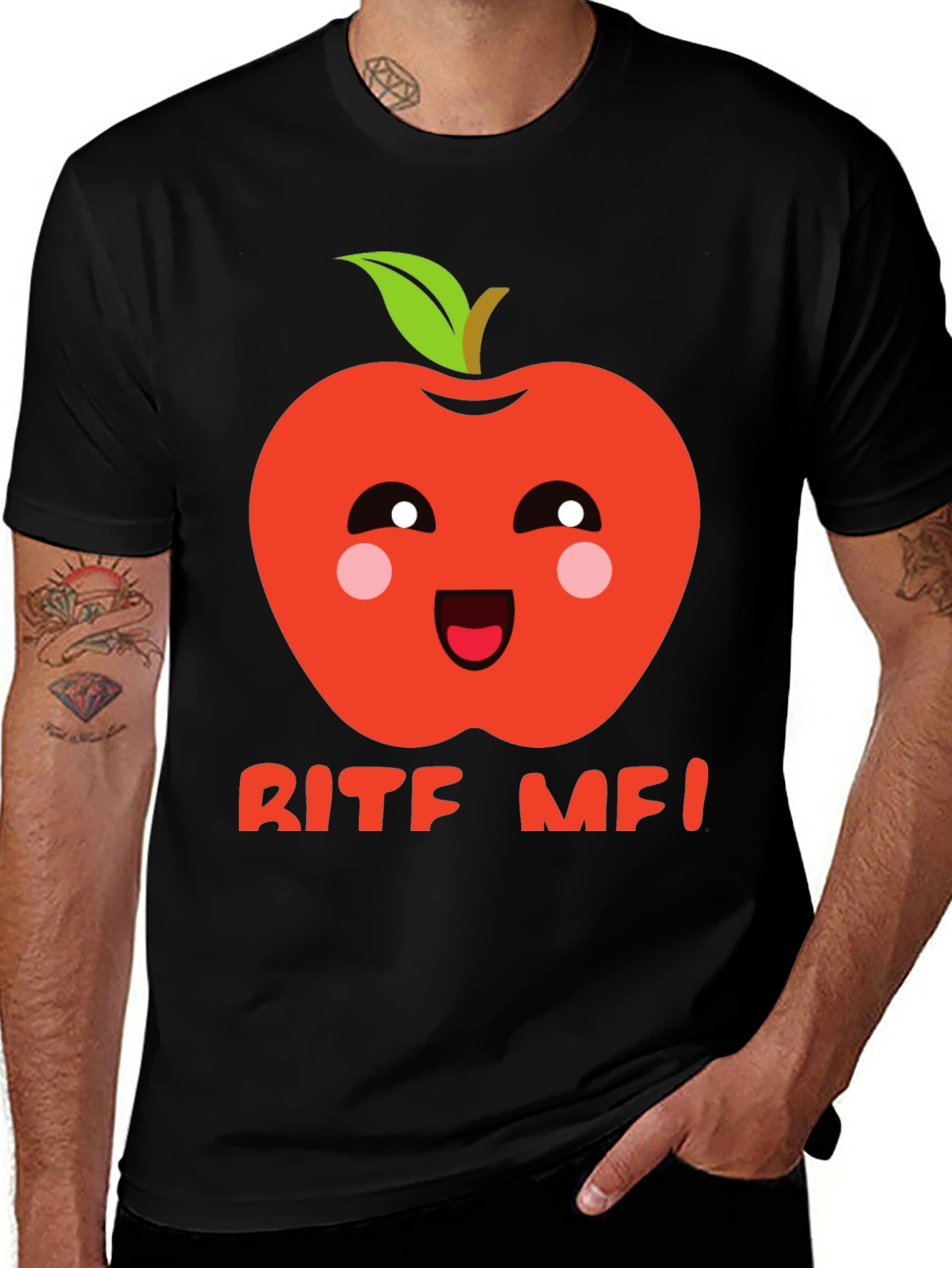 Variant 20 of BITE ME! Kawaii Apple Graphic Tee - Fun Novelty Shirt