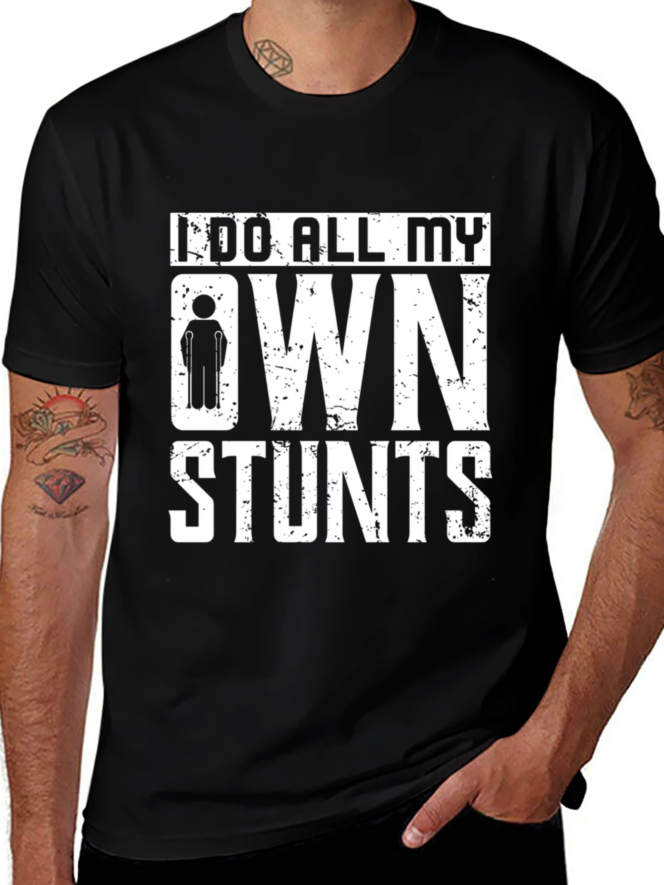 Variant 15 of I Do All My Own Stunts Funny Injury Recovery T-Shirt