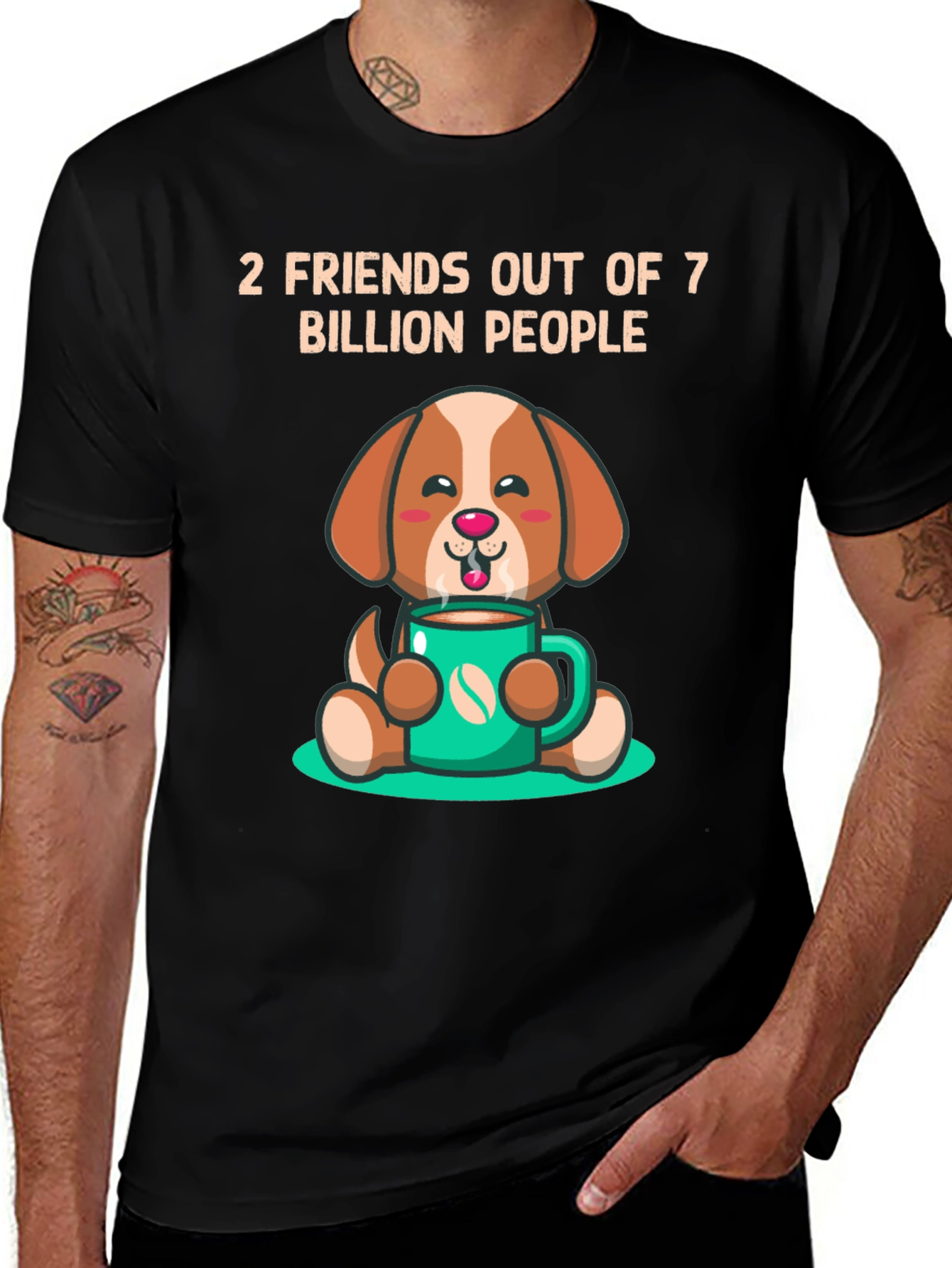 Variant 7 of Dog Lover T-Shirt: 2 Friends Out of 7 Billion
