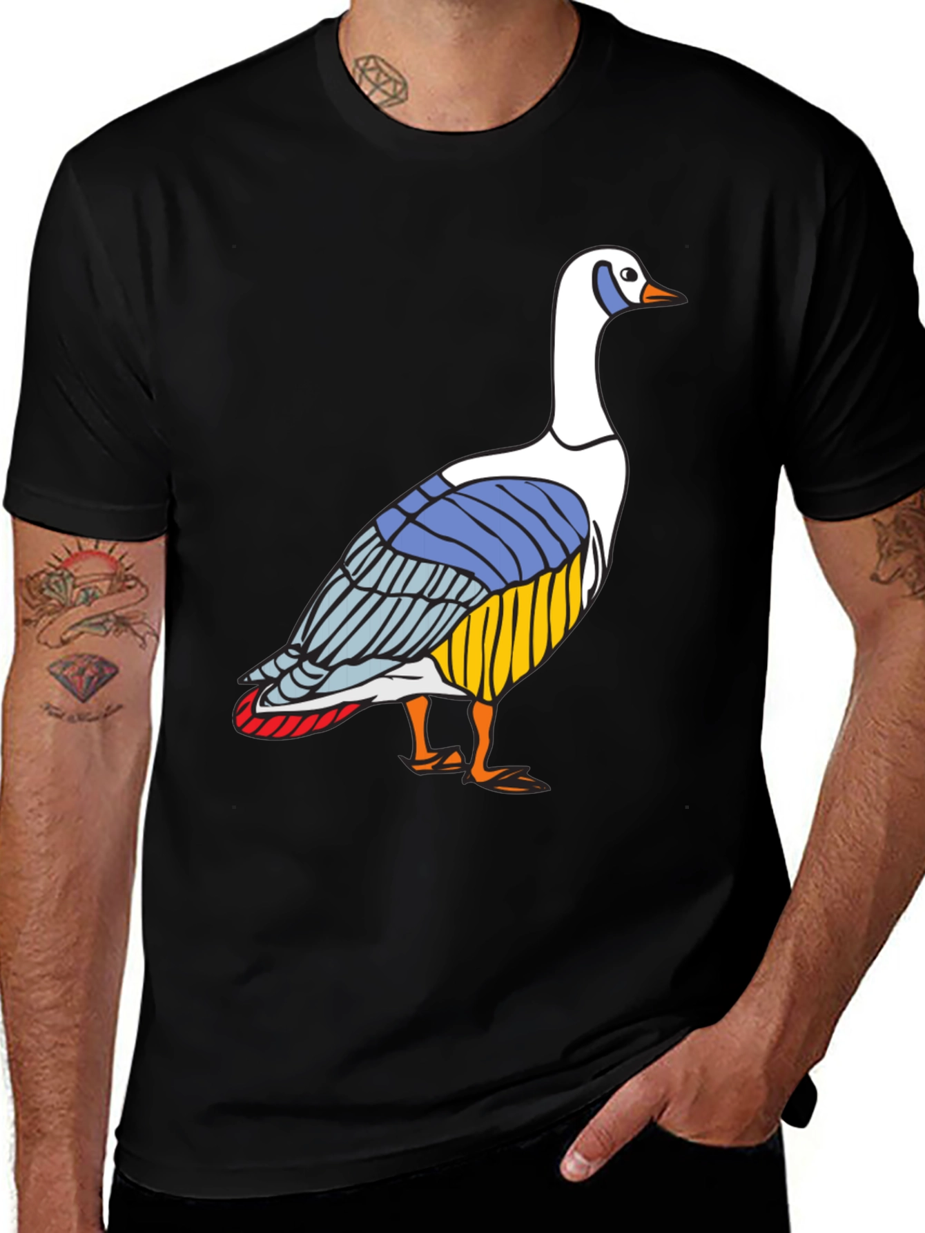 Variant 4 of Goose Graphic Tee - Stylish Black Cotton T-Shirt