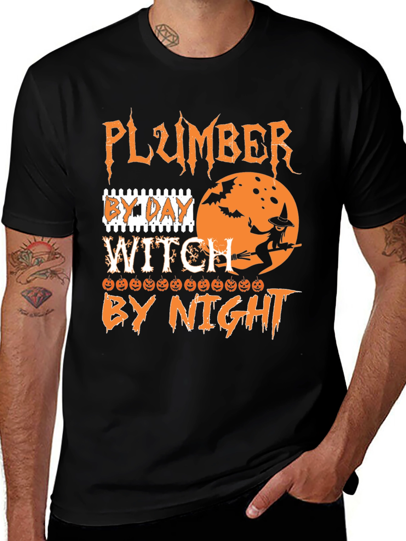 Variant 16 of Plumber by Day Witch by Night Halloween T-Shirt