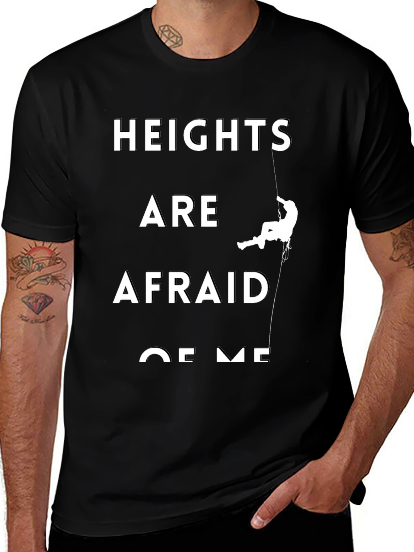 Variant 26 of Heights Are Afraid Of Me Black T-Shirt