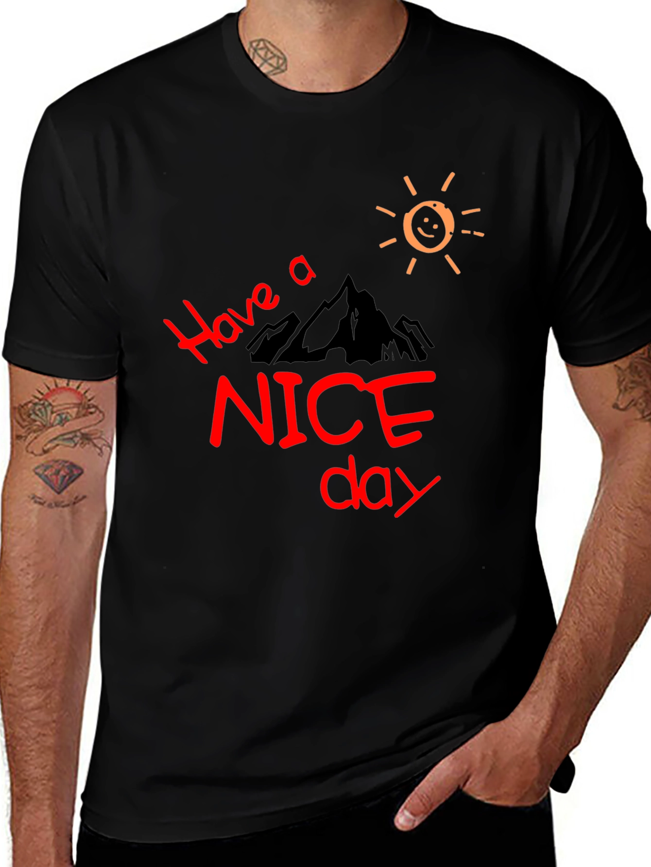 Variant 15 of Have a Nice Day Black Graphic Tee