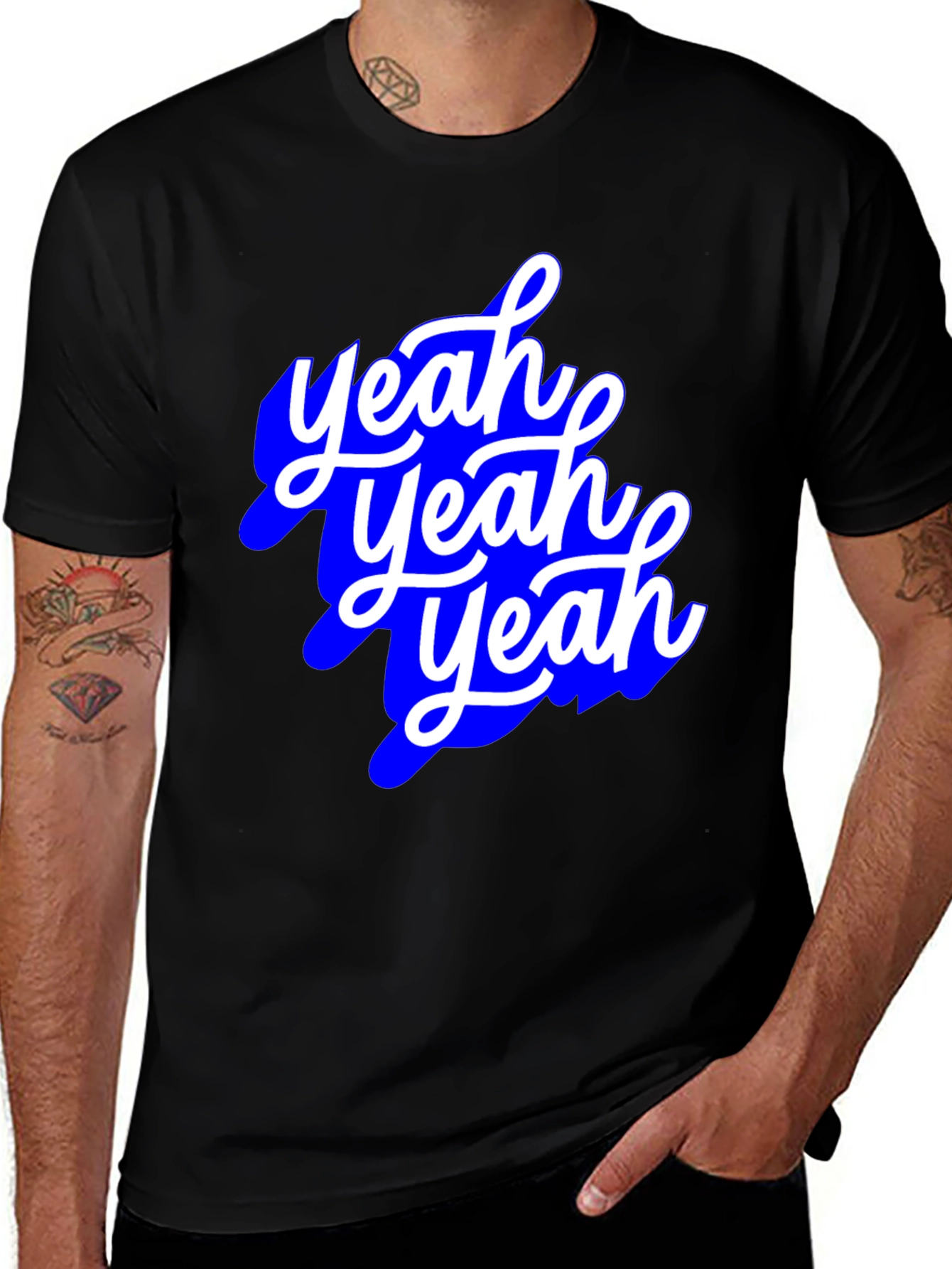 Variant 6 of Yeah Yeah Yeah Graphic Tee - Men's Black T-Shirt