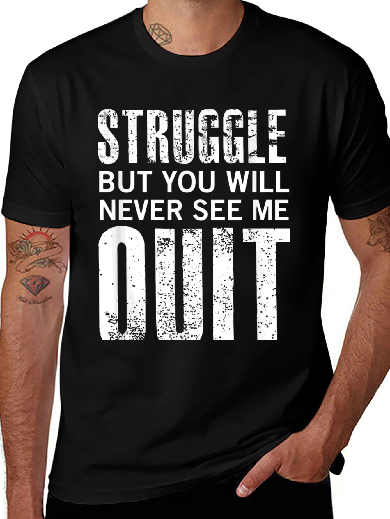 Variant 5 of Struggle Motivational Black T-Shirt