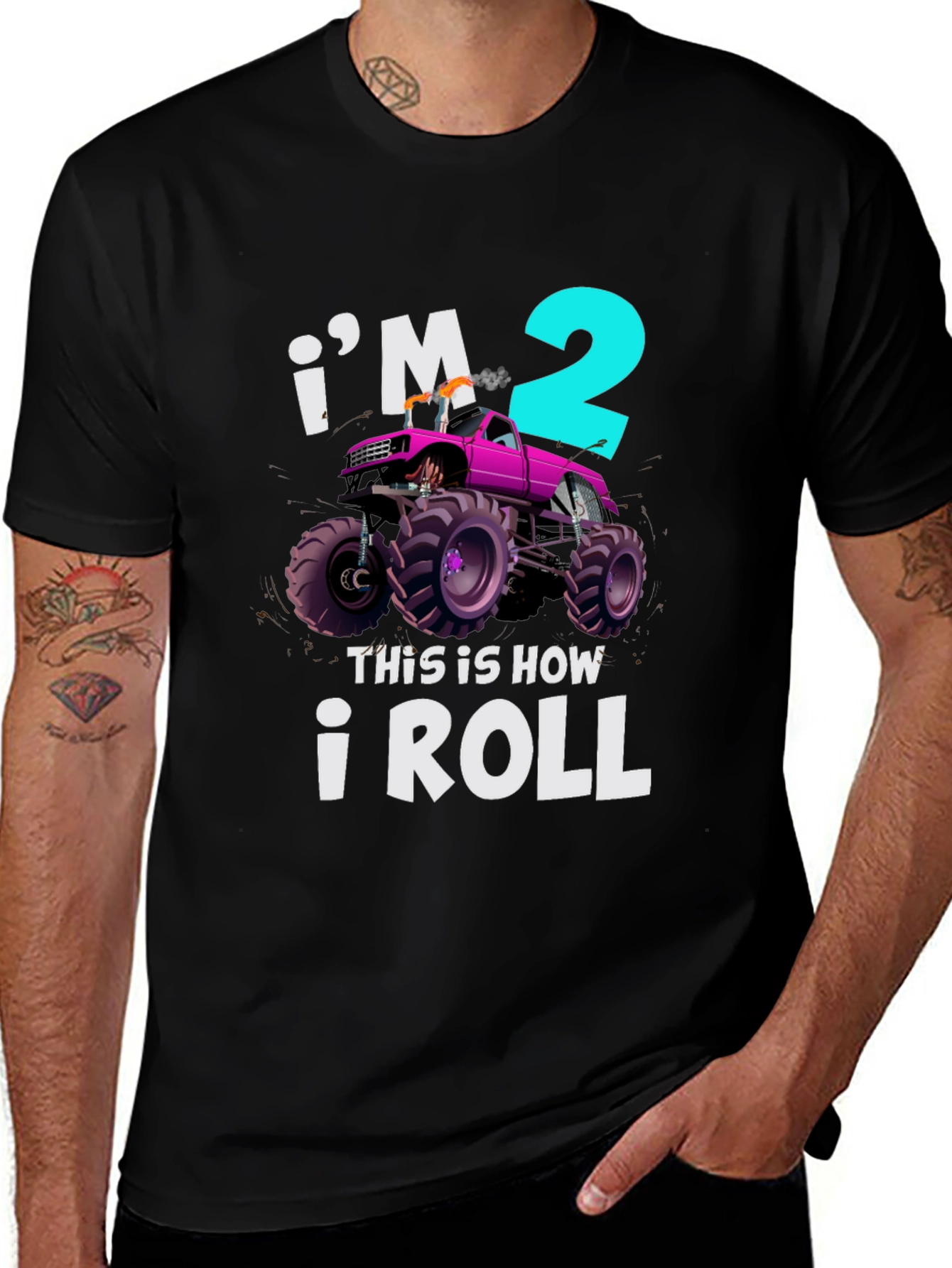 Variant 24 of I'm Two Monster Truck T-Shirt