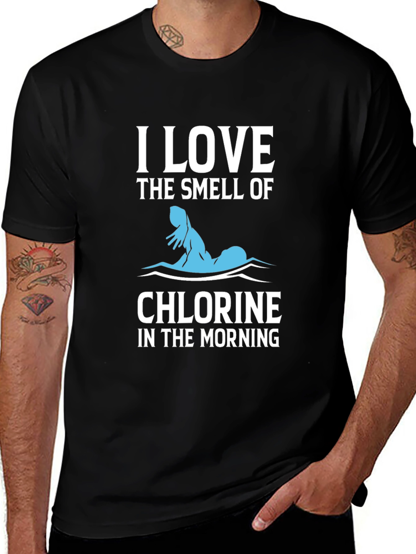 Black I Love The Smell of Chlorine T-Shirt main image