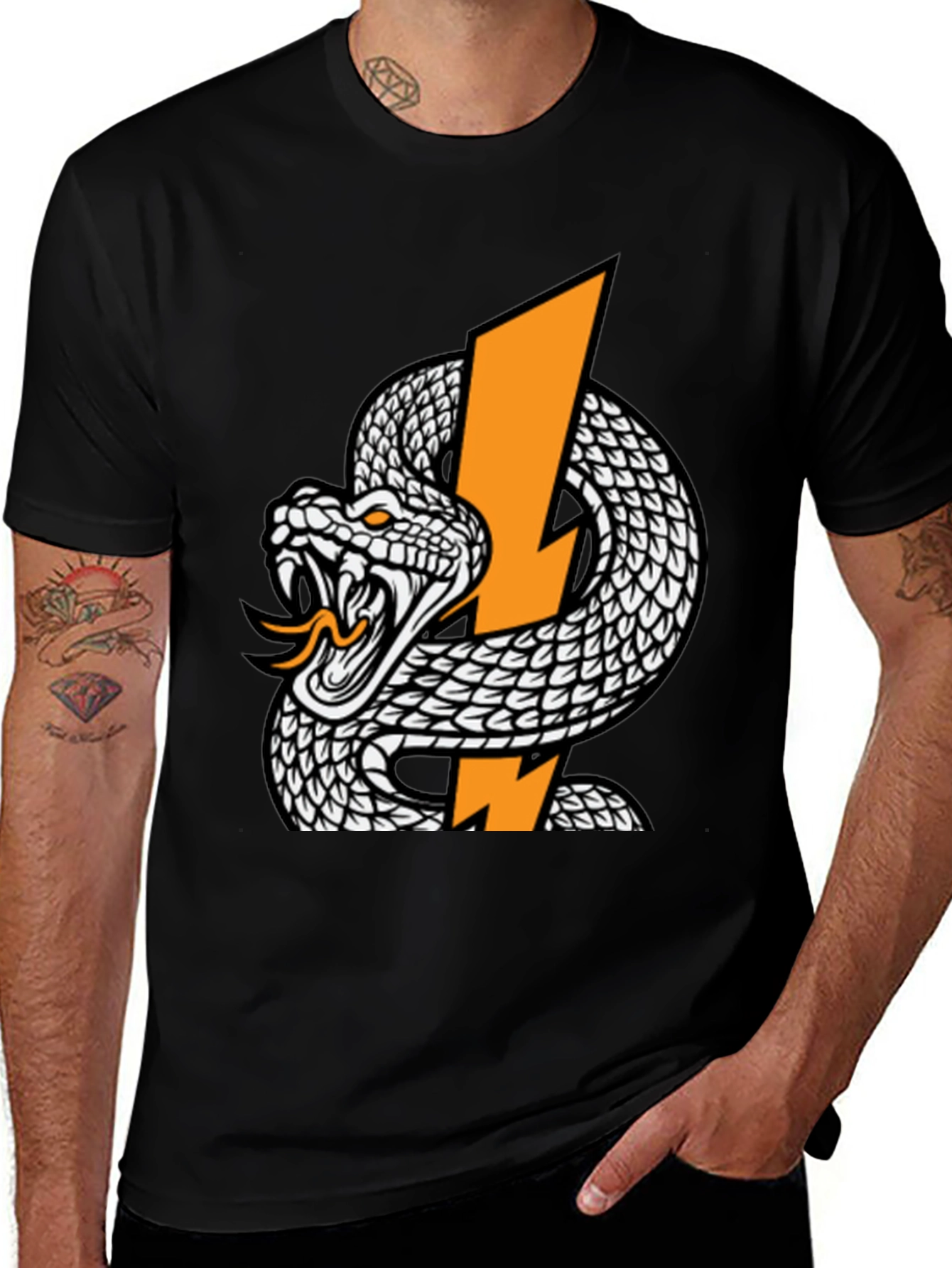 Variant 30 of Snake and Lightning Bolt Graphic T-Shirt