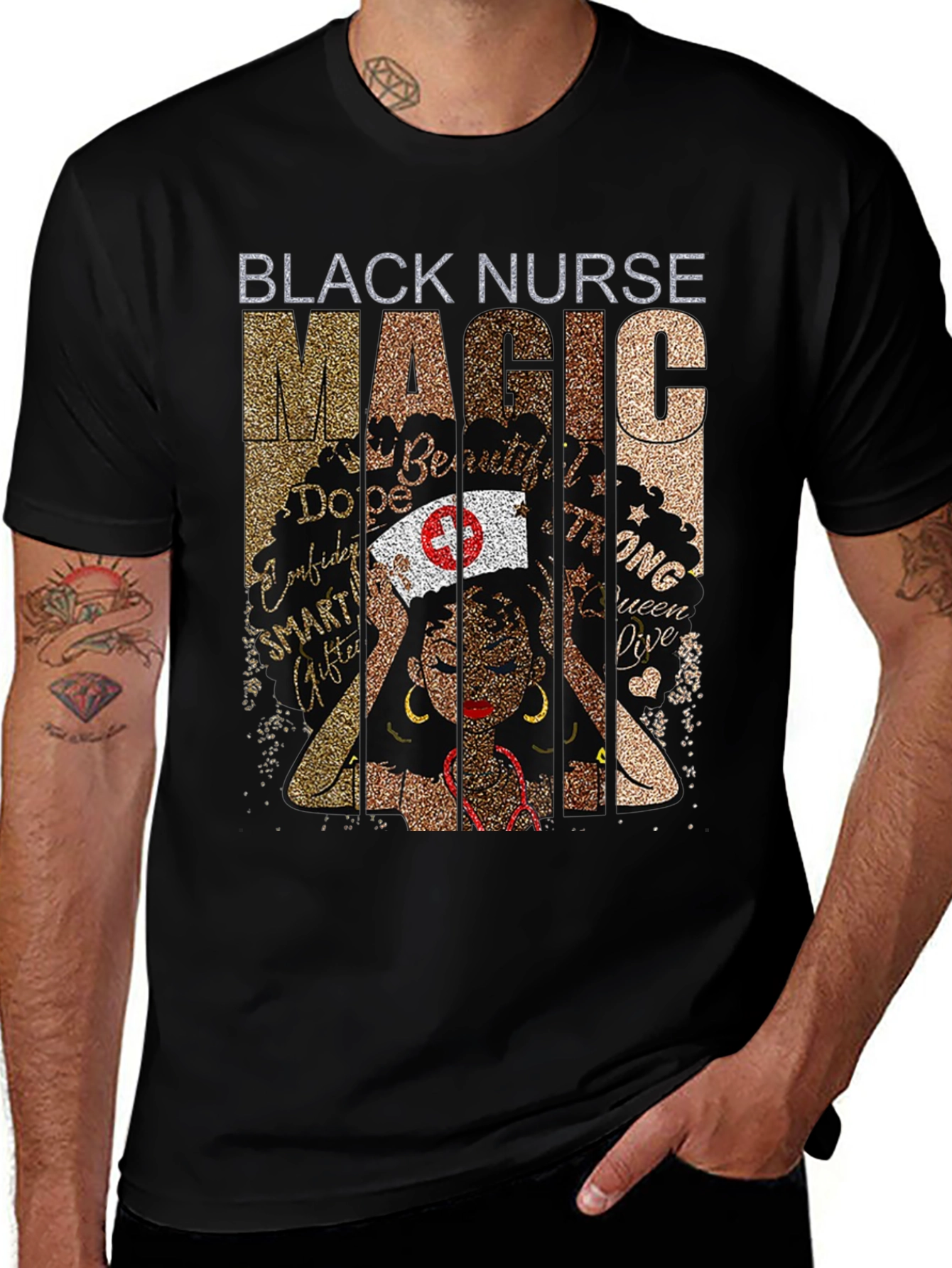 Black Nurse Magic Graphic T-Shirt