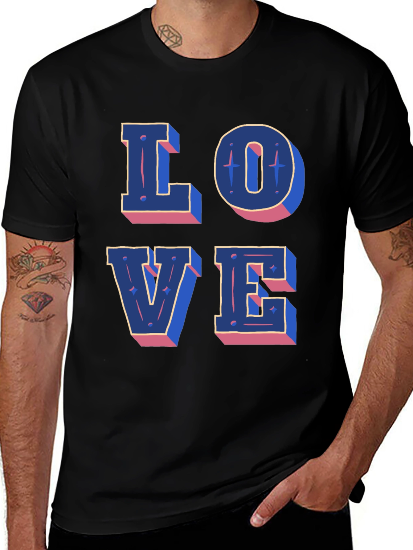 Variant 17 of Love Graphic Print Black Casual T-Shirt