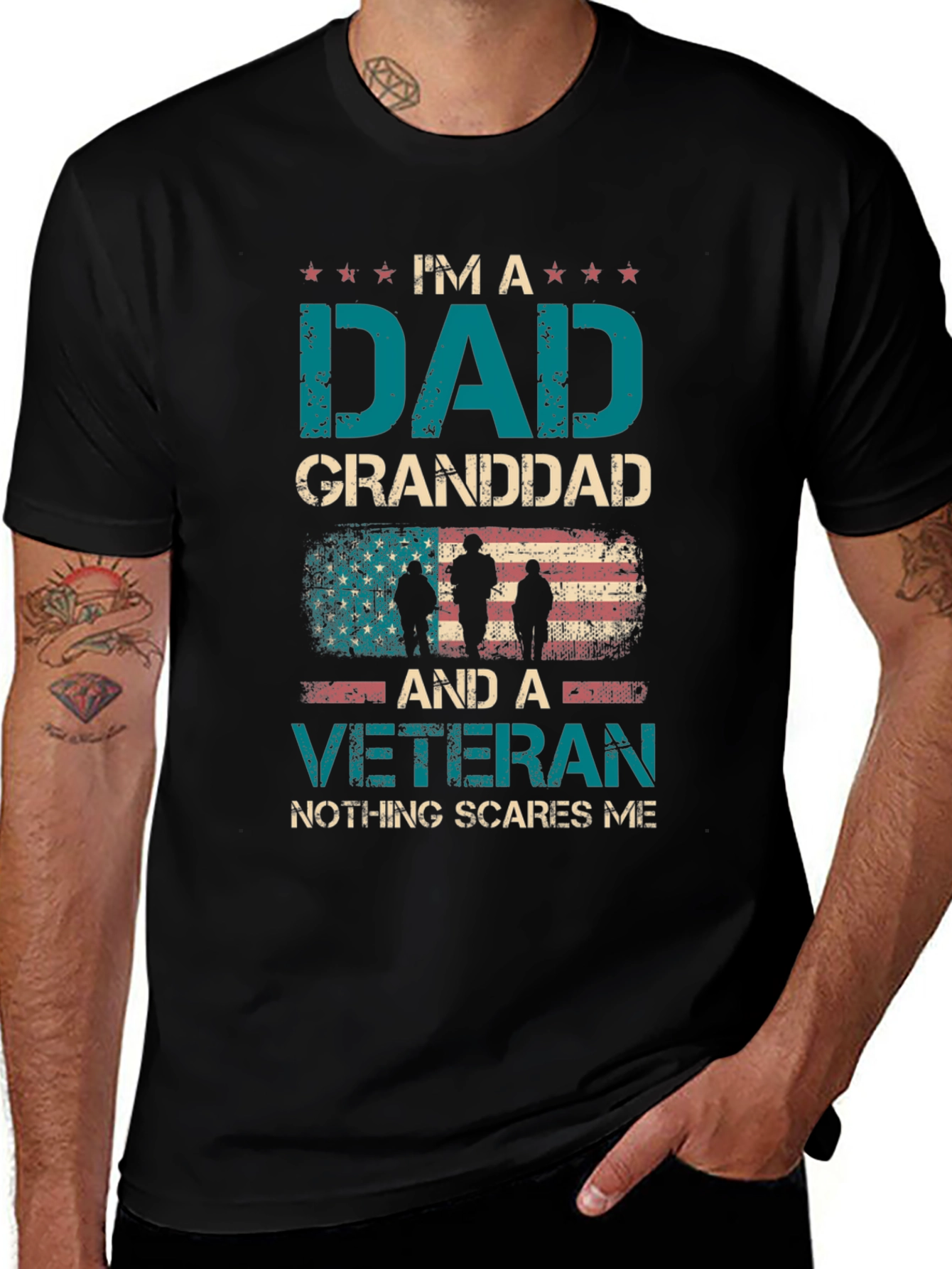 Dad Granddad Veteran Graphic T-Shirt