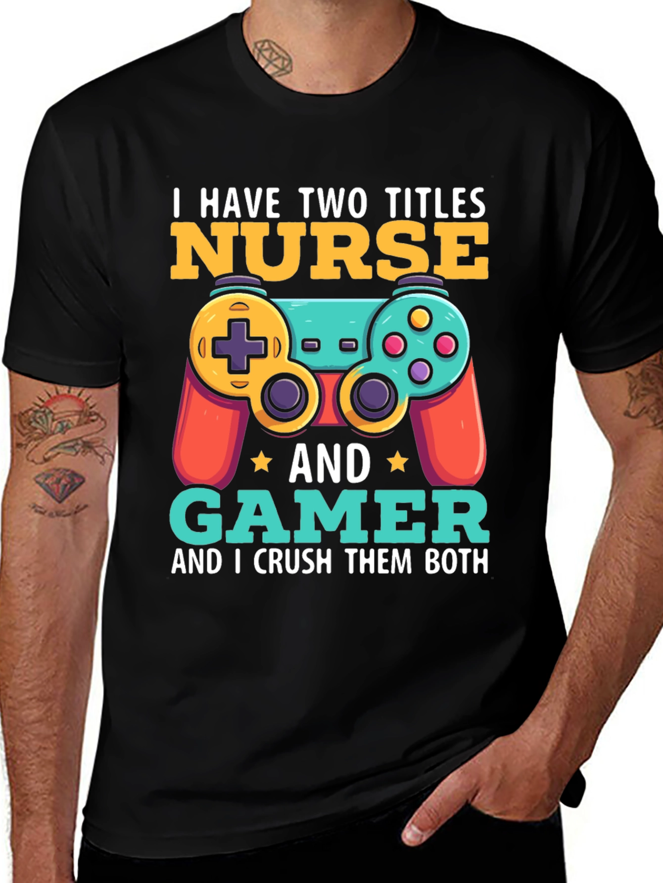Variant 29 of Nurse Gamer T-Shirt - Crush Both Titles