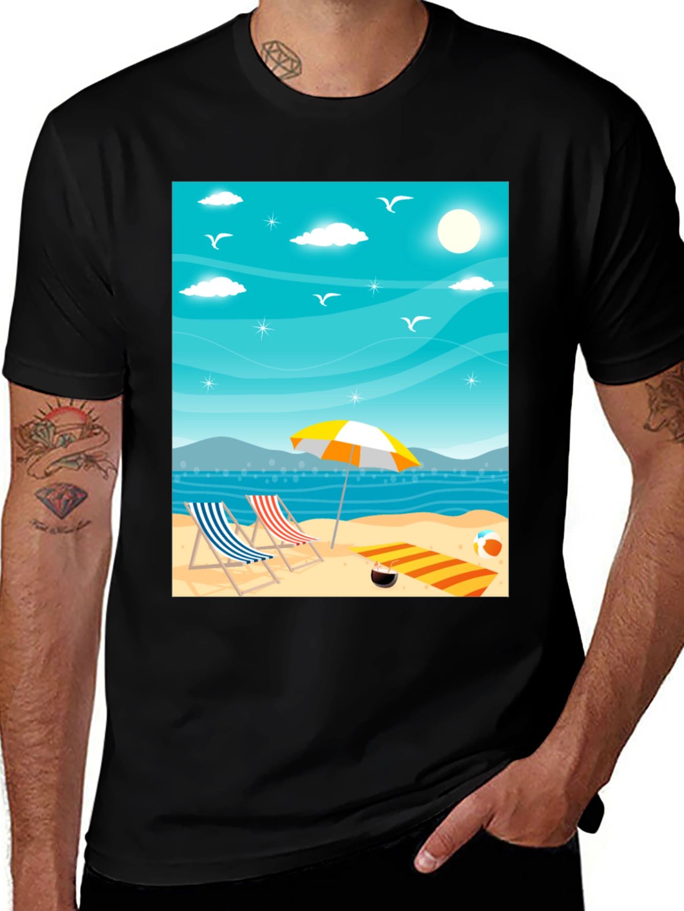 Variant 26 of Beach Scene Graphic T-Shirt