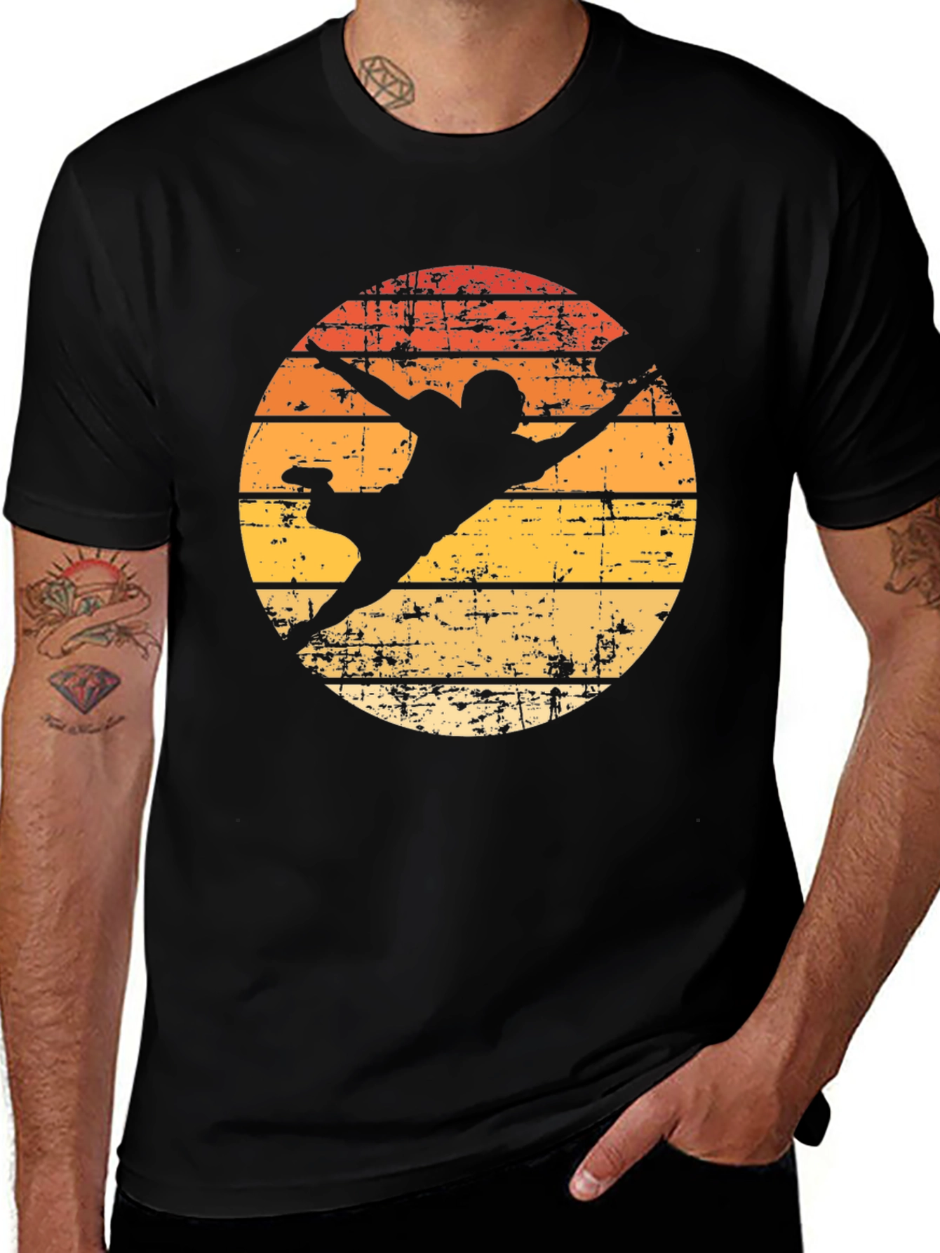 Variant 7 of Retro Football Silhouette Graphic T-Shirt