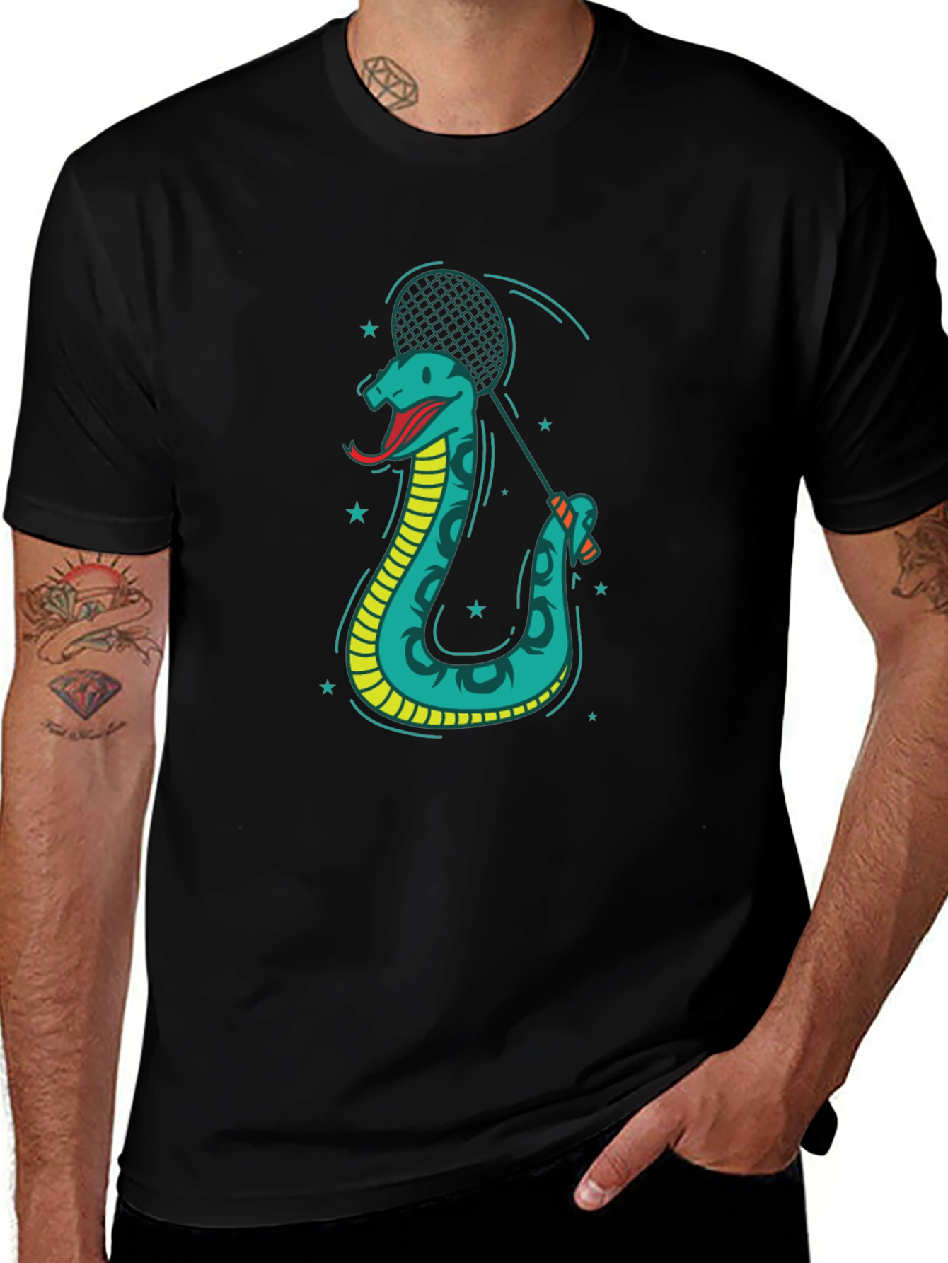 Variant 24 of Cool Snake Badminton T-Shirt