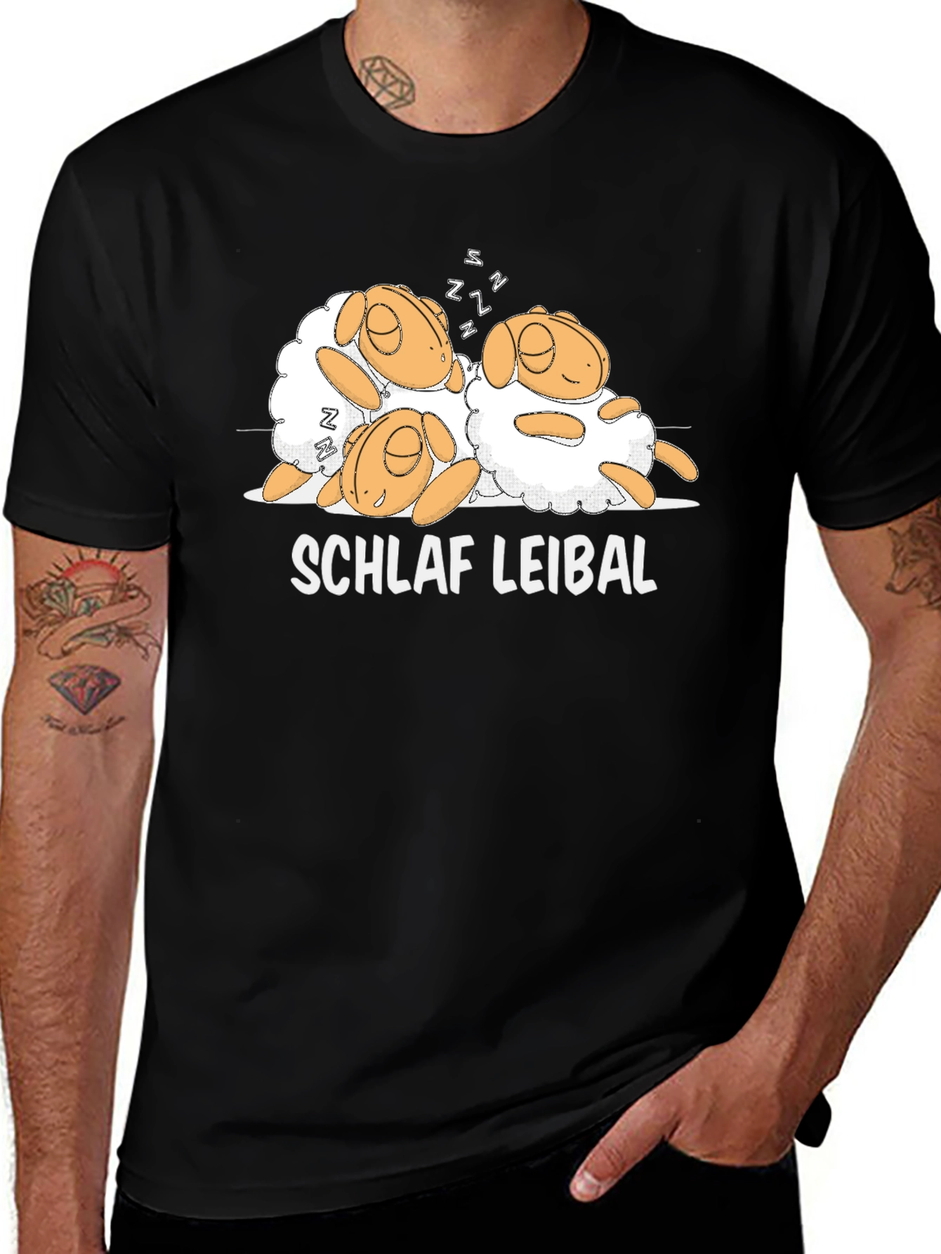 Variant 7 of Schlaf Leibal Sleeping Sheep Graphic Tee
