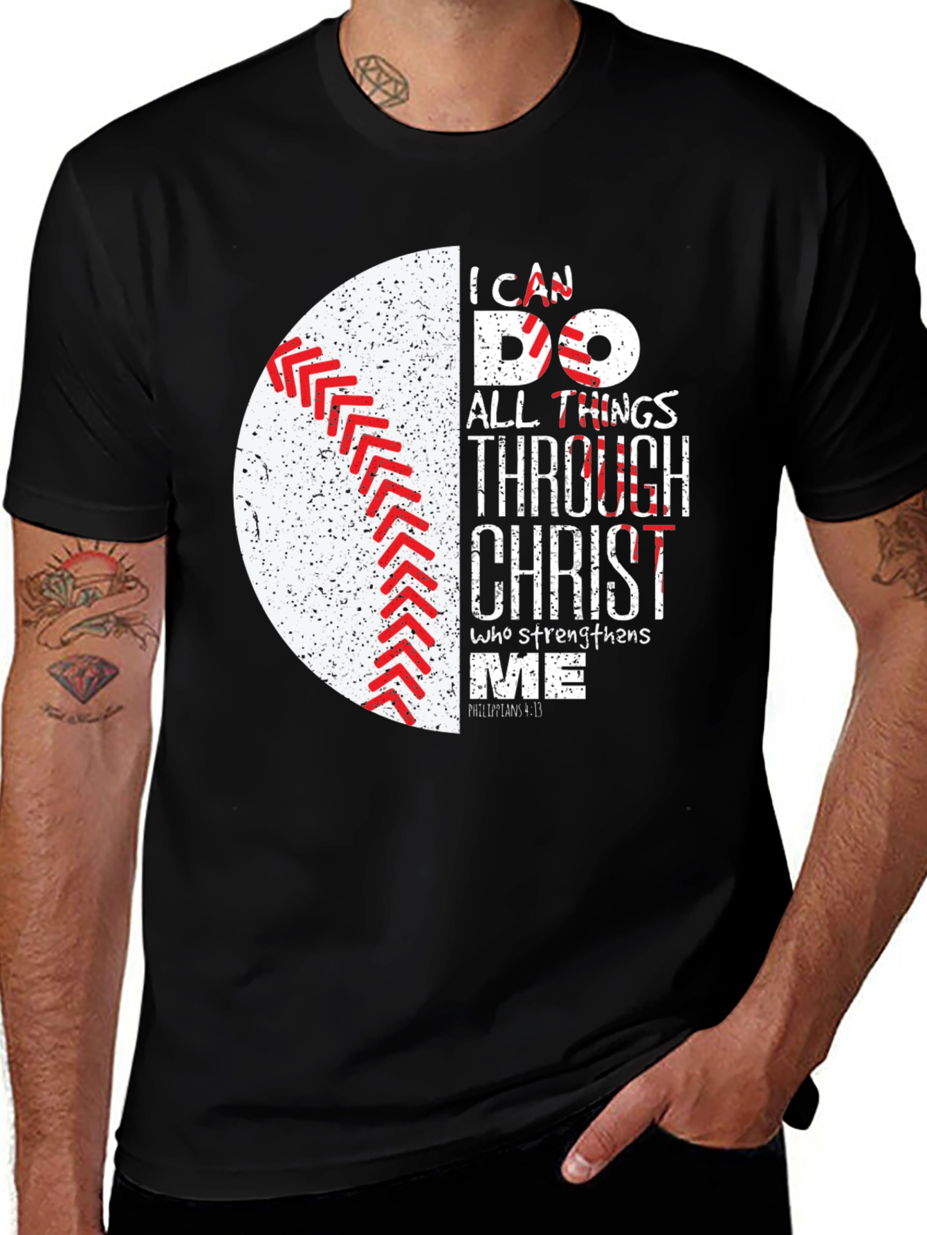 Variant 24 of I Can Do All Things Through Christ Baseball T-Shirt