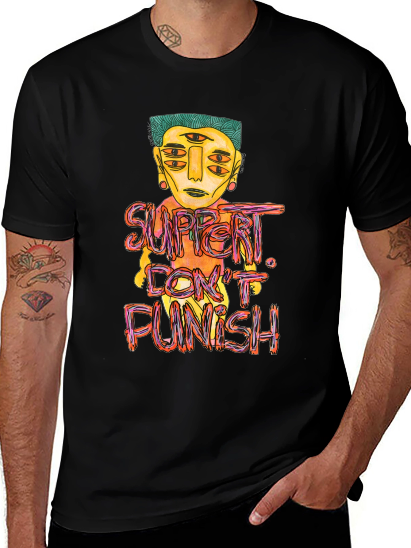 Variant 21 of Unique Graphic Tee - Support Don't Punish