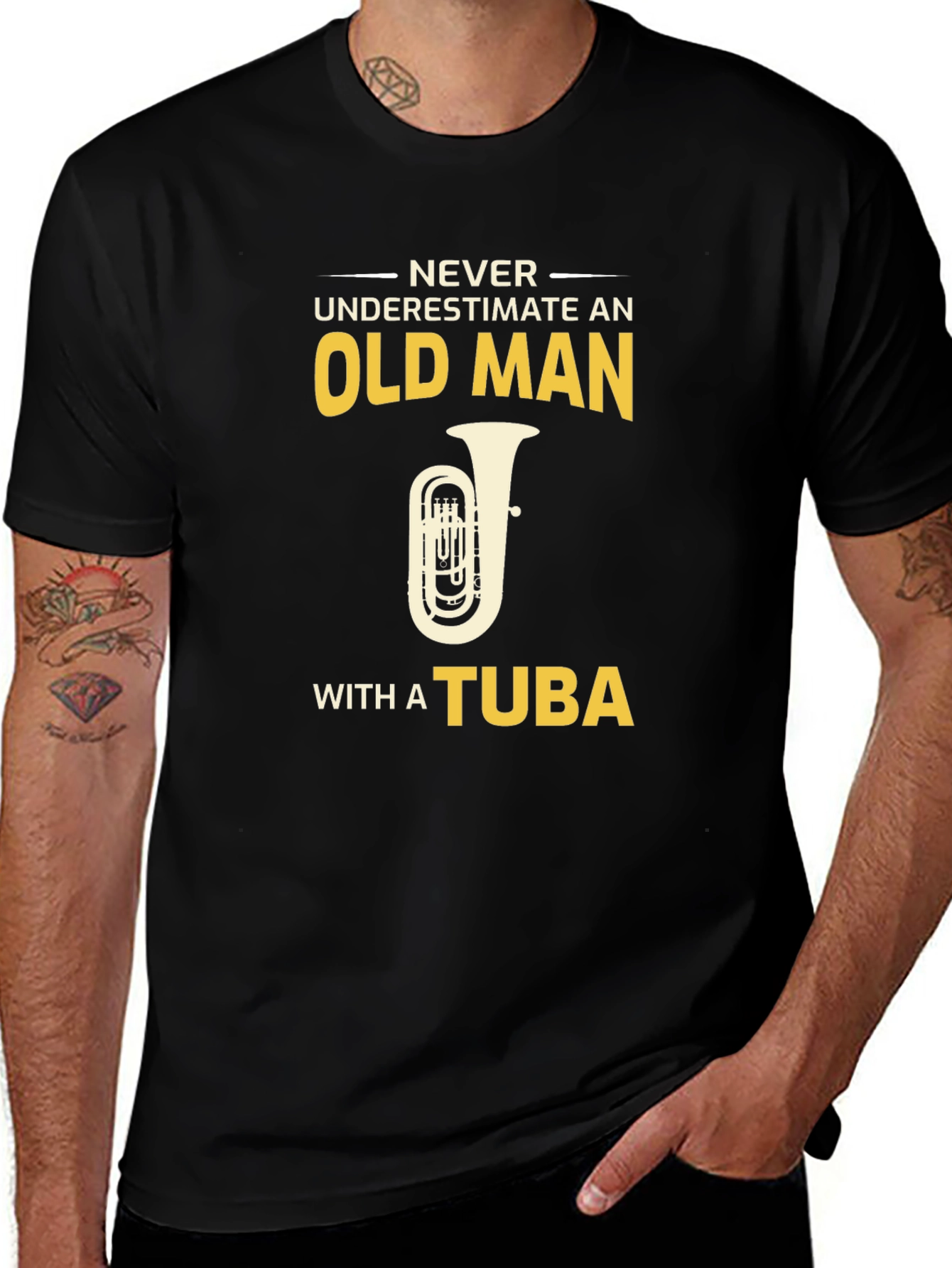 Variant 11 of Old Man Tuba Player Graphic Tee