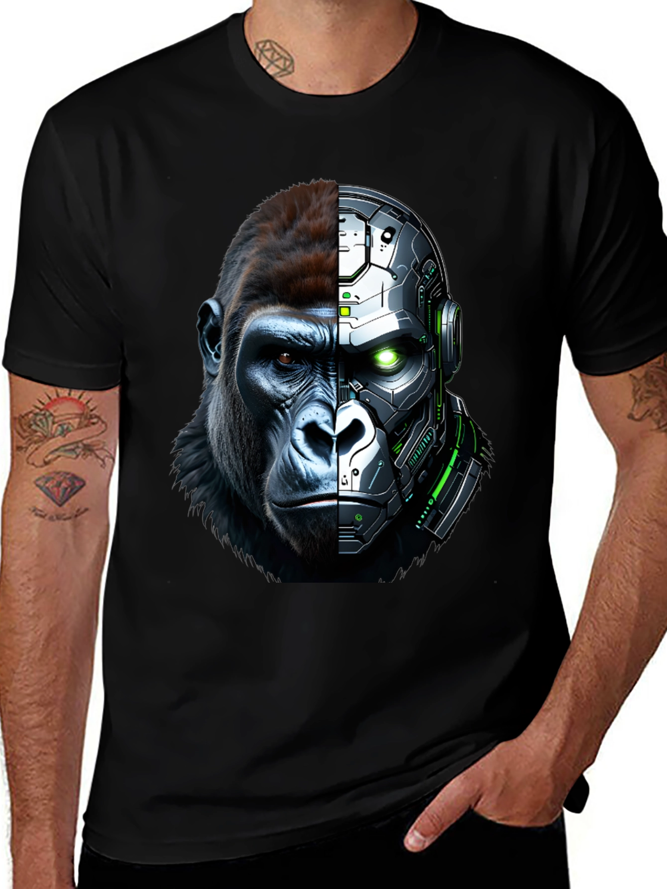 Variant 19 of Cyber Gorilla Graphic T-Shirt - Futuristic Ape Design