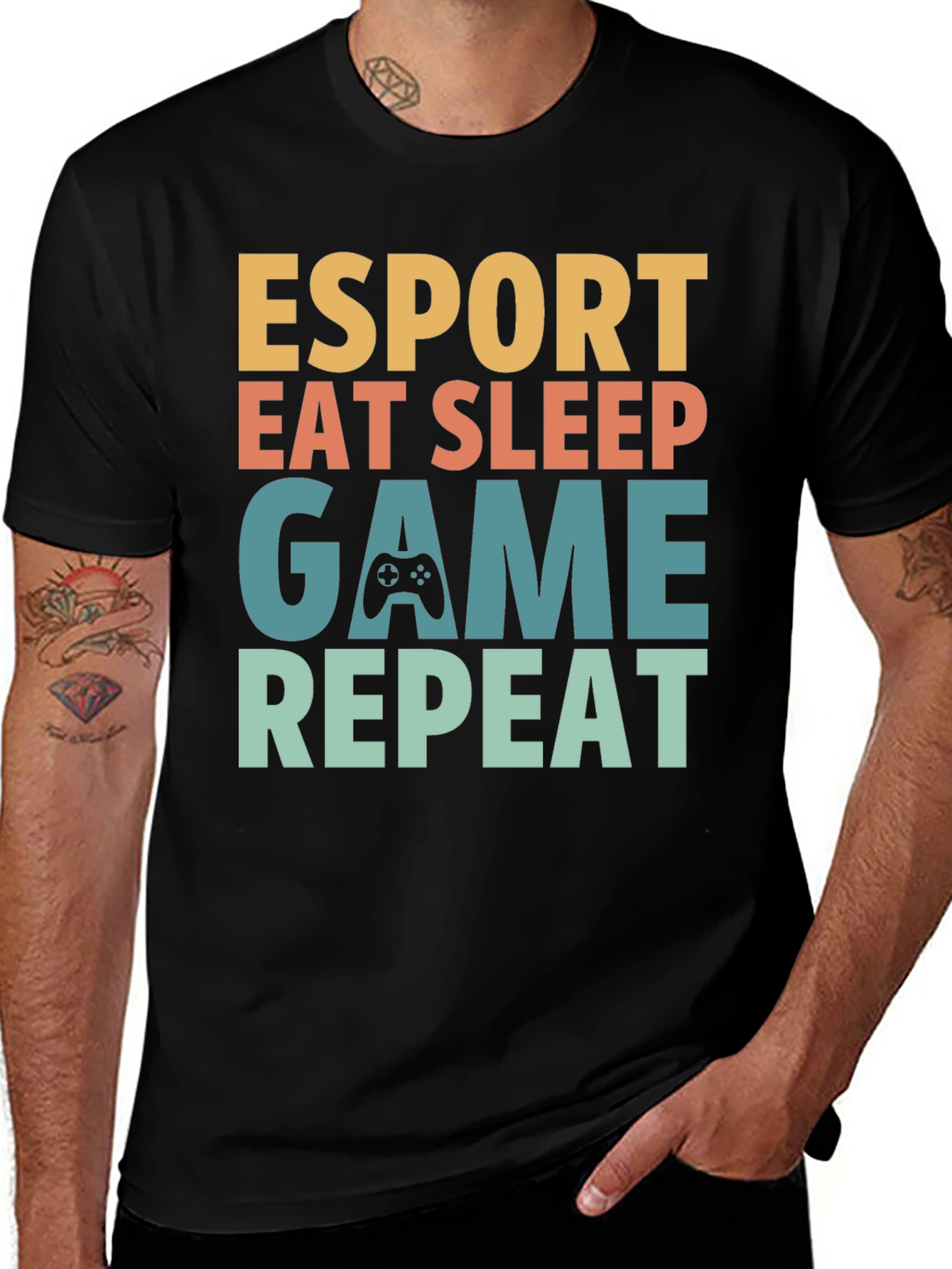 Variant 13 of Esport Eat Sleep Game Repeat Graphic Tee