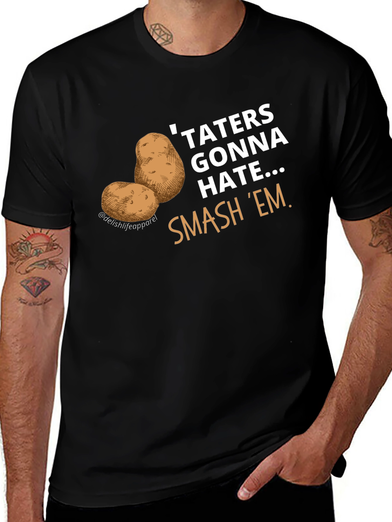 Variant 18 of 'Taters Gonna Hate' Funny Potato Graphic Tee