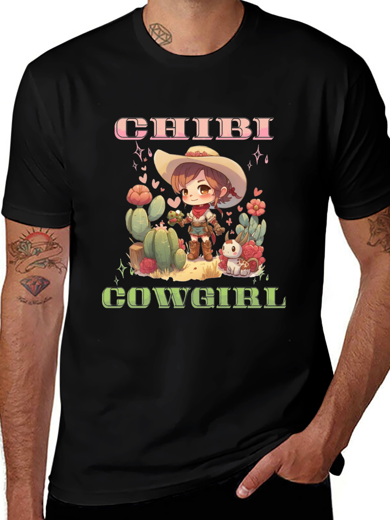 Chibi Cowgirl Graphic Tee - Western Style T-Shirt