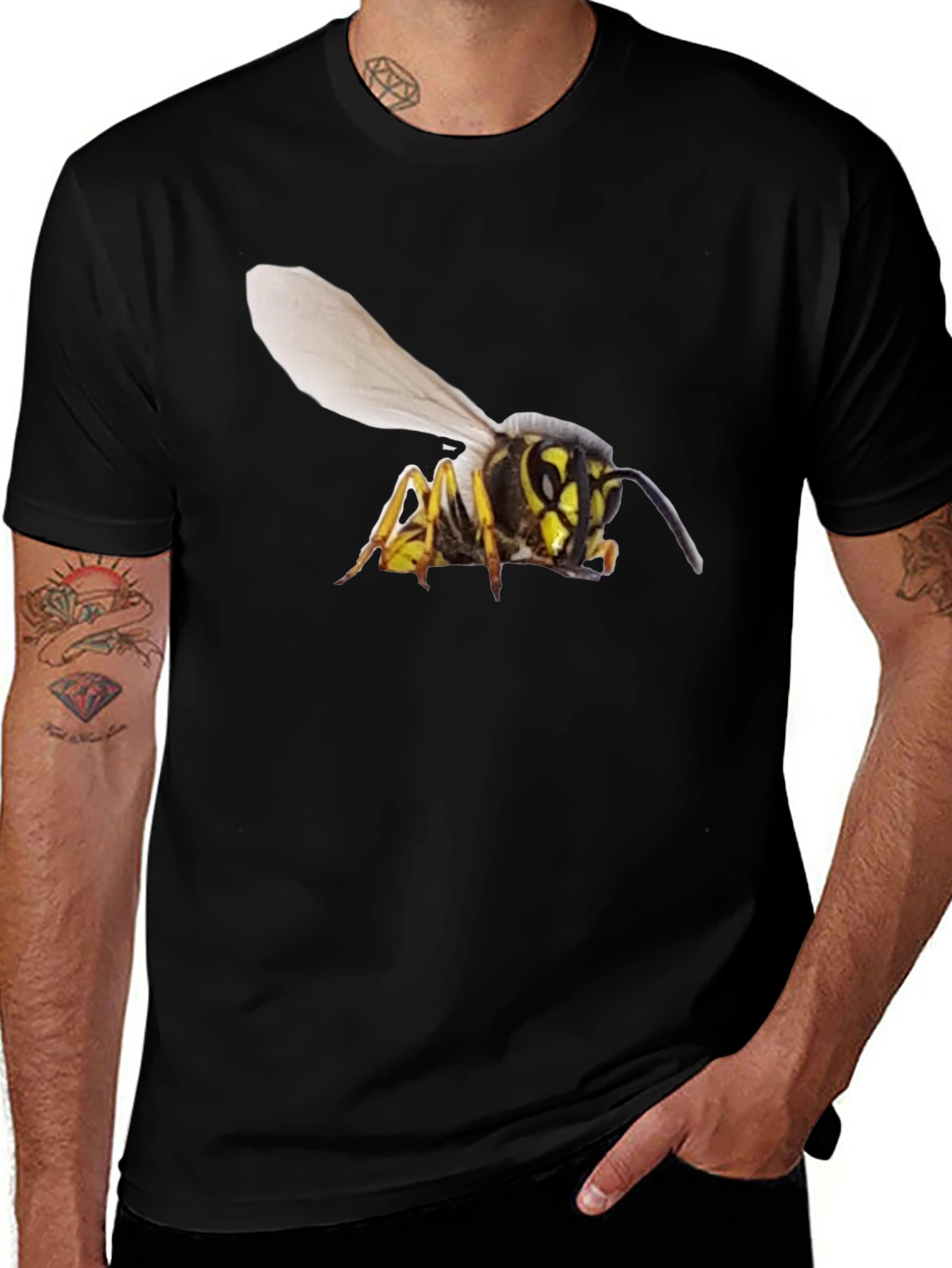 Variant 11 of Wasp Graphic T-Shirt - Bold Black Cotton Tee