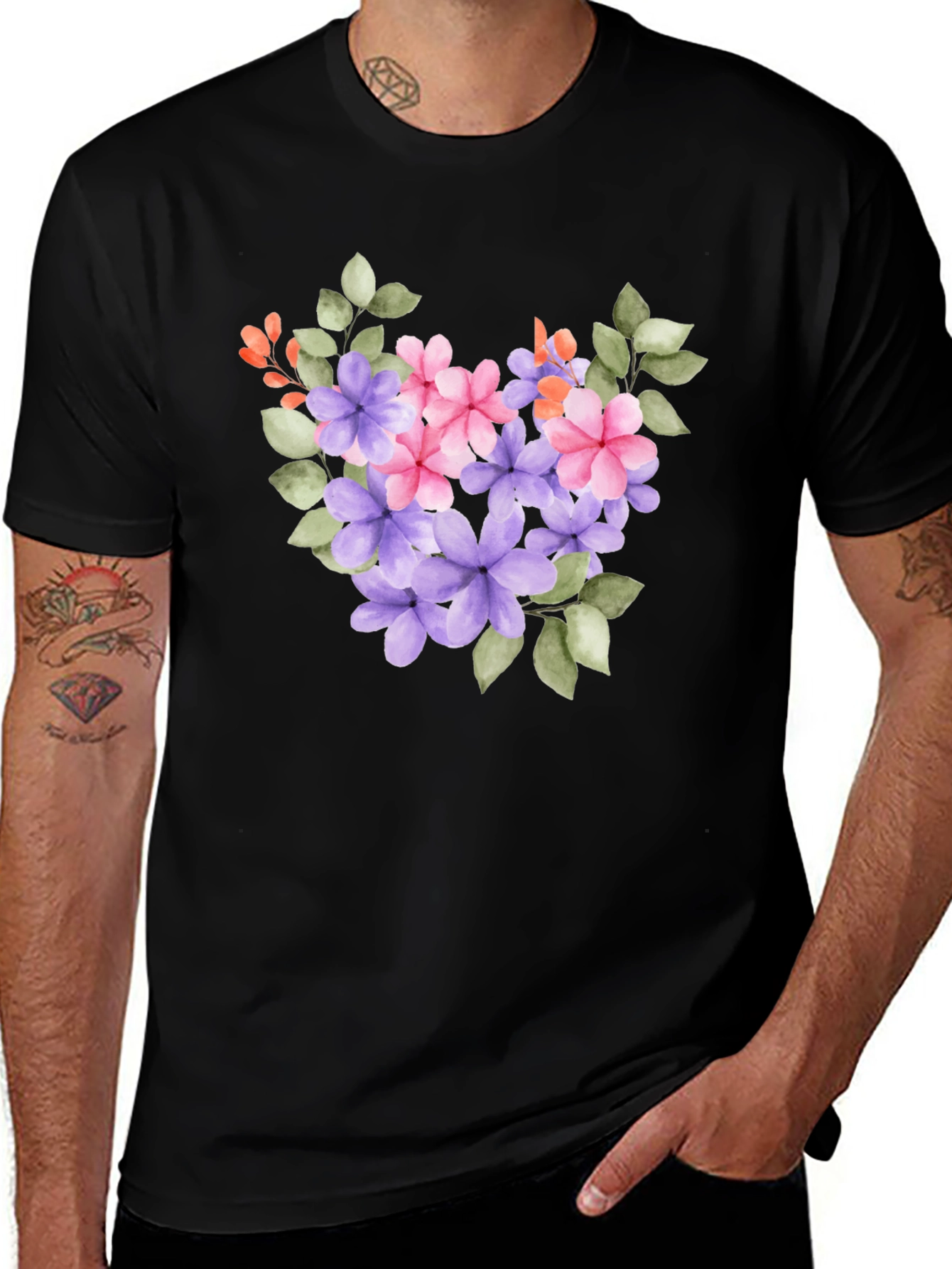 Variant 27 of Floral Watercolor Graphic Tee - Casual Comfort