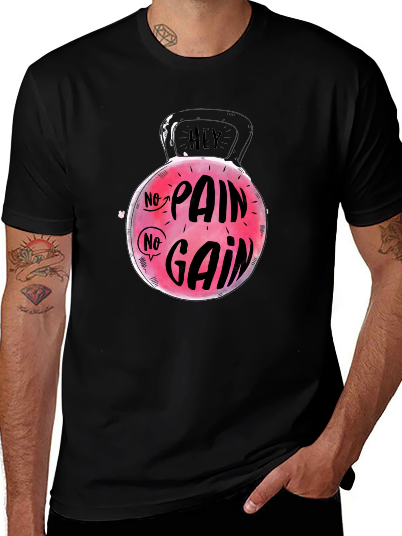 Variant 2 of No Pain No Gain Kettlebell Graphic Tee