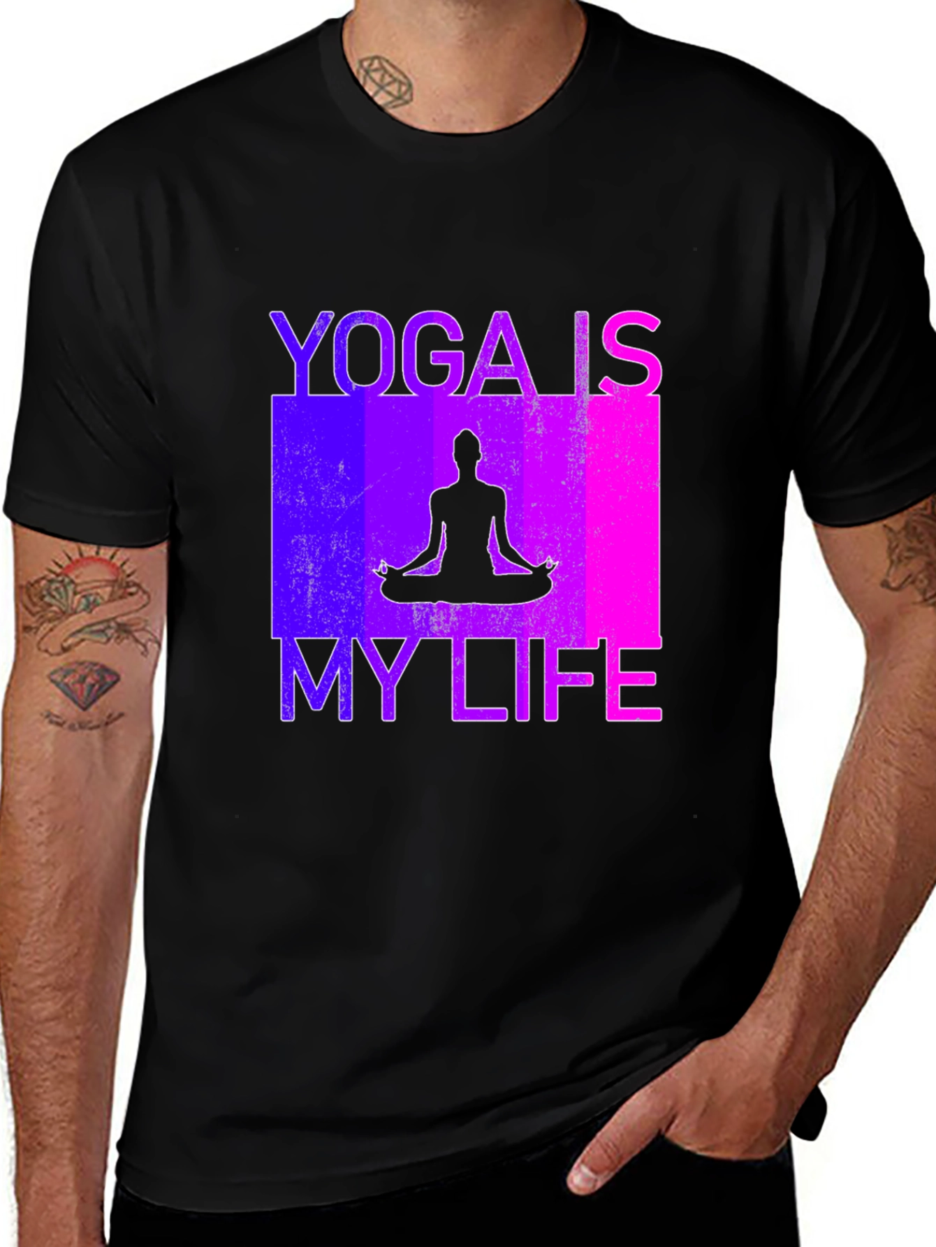 Variant 23 of Yoga Is My Life Black T-Shirt