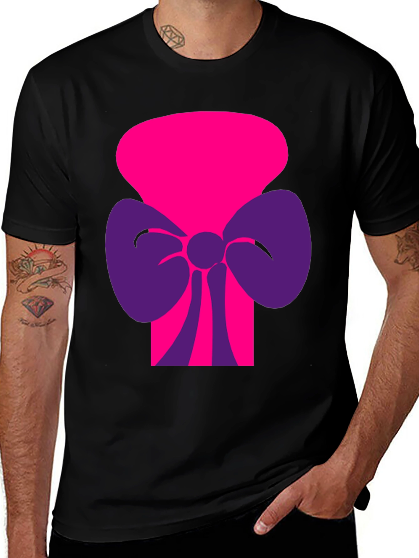 Variant 8 of Funky Graphic Tee - Pink & Purple Bow