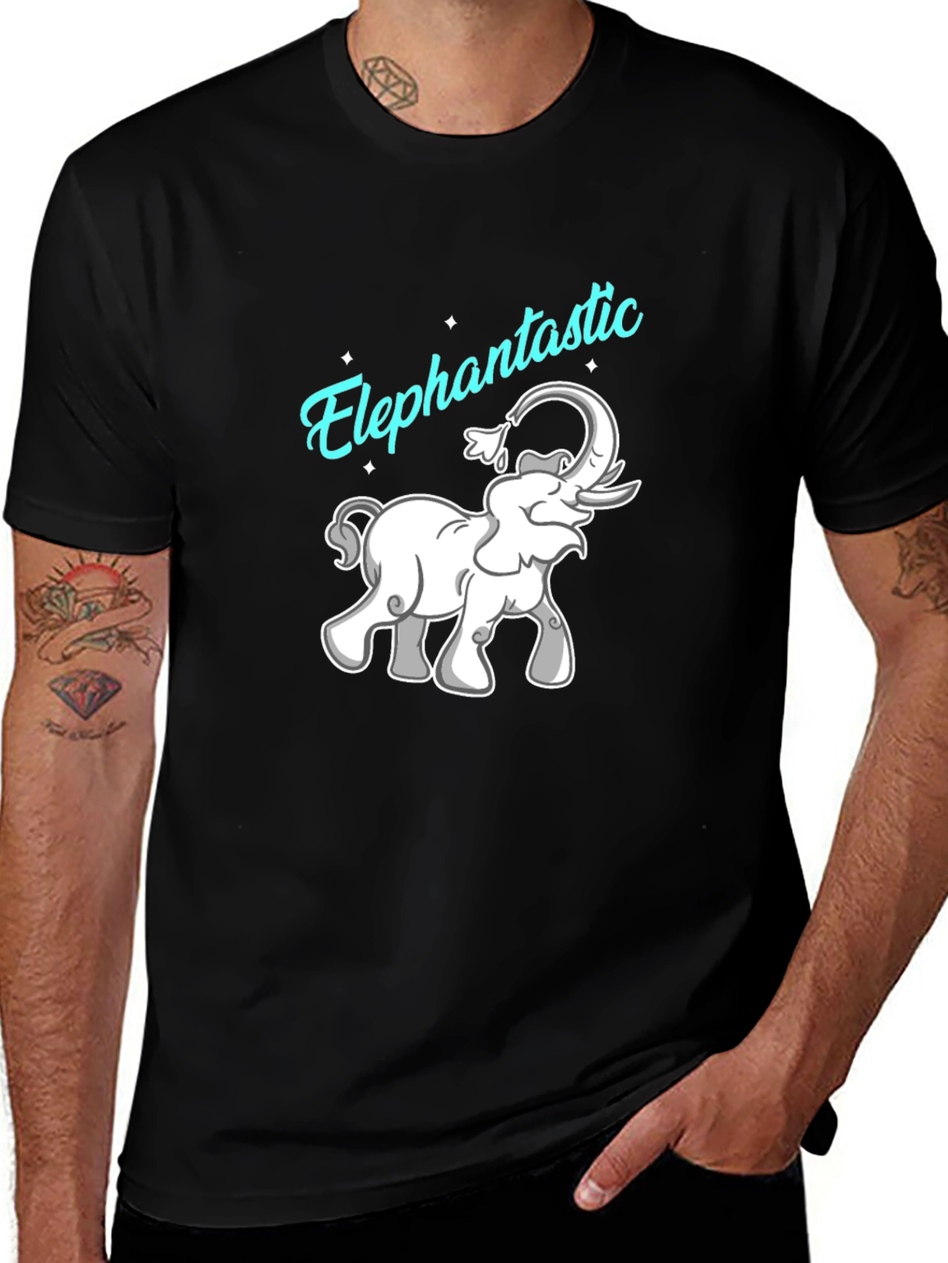 Variant 30 of Elephantastic Graphic Tee - Black Cotton T-Shirt