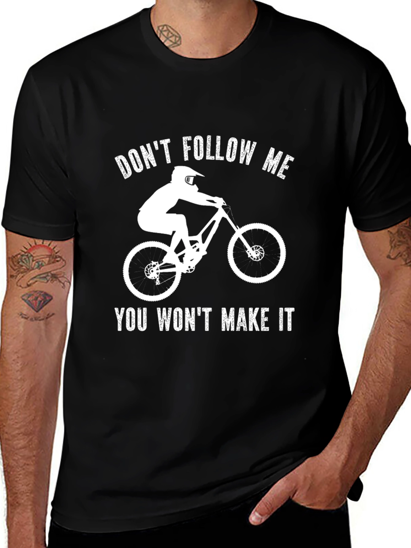 Variant 16 of Don't Follow Me Mountain Biking T-Shirt