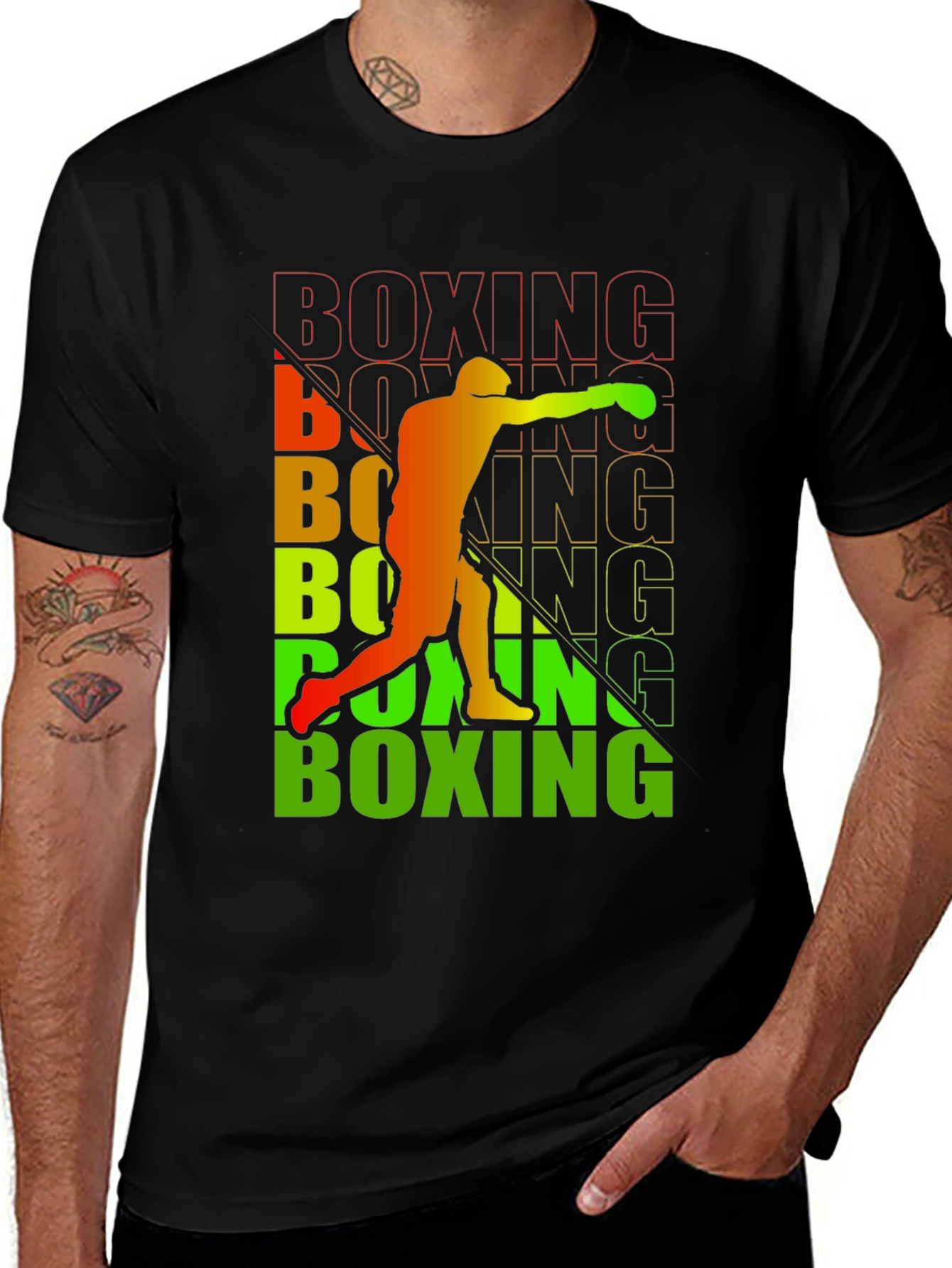 Variant 9 of Retro Boxing Graphic T-Shirt - Sporty Style