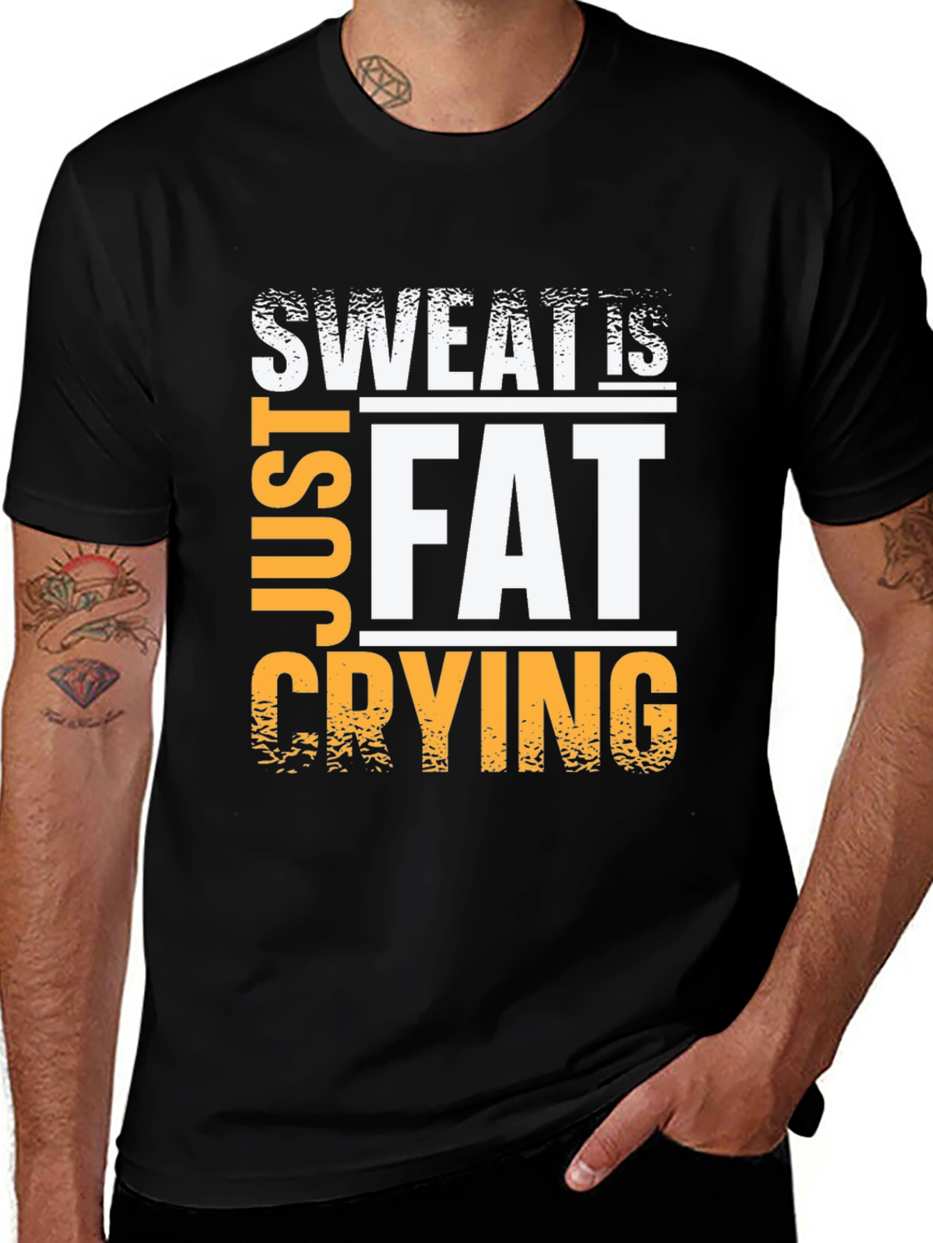 Variant 7 of Sweat is Fat Crying Graphic T-Shirt