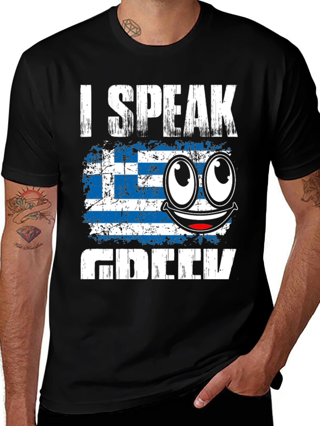 I Speak Greek Flag Humor T-Shirt