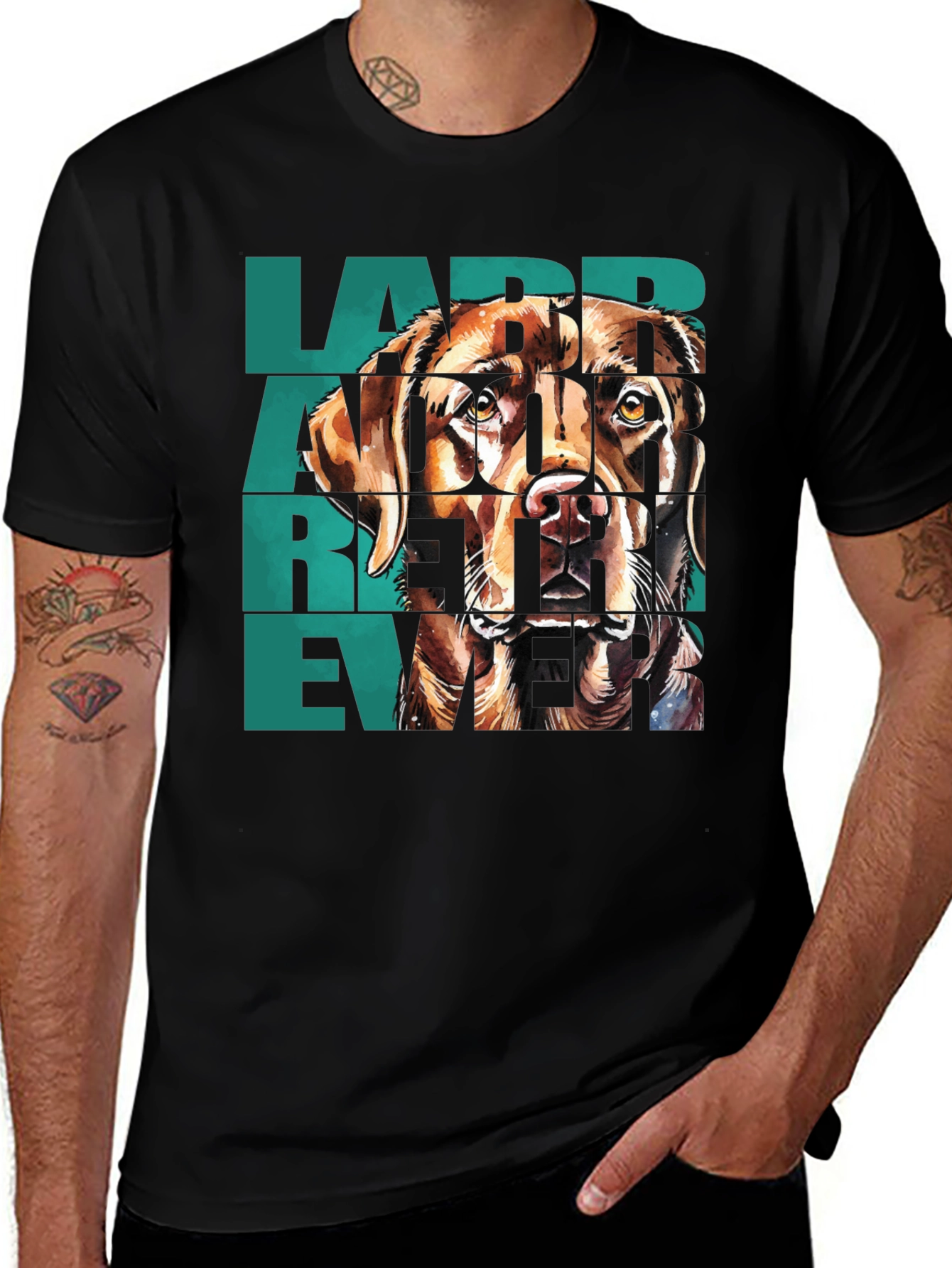 Labrador Retriever Graphic Tee - Men's Black T-Shirt