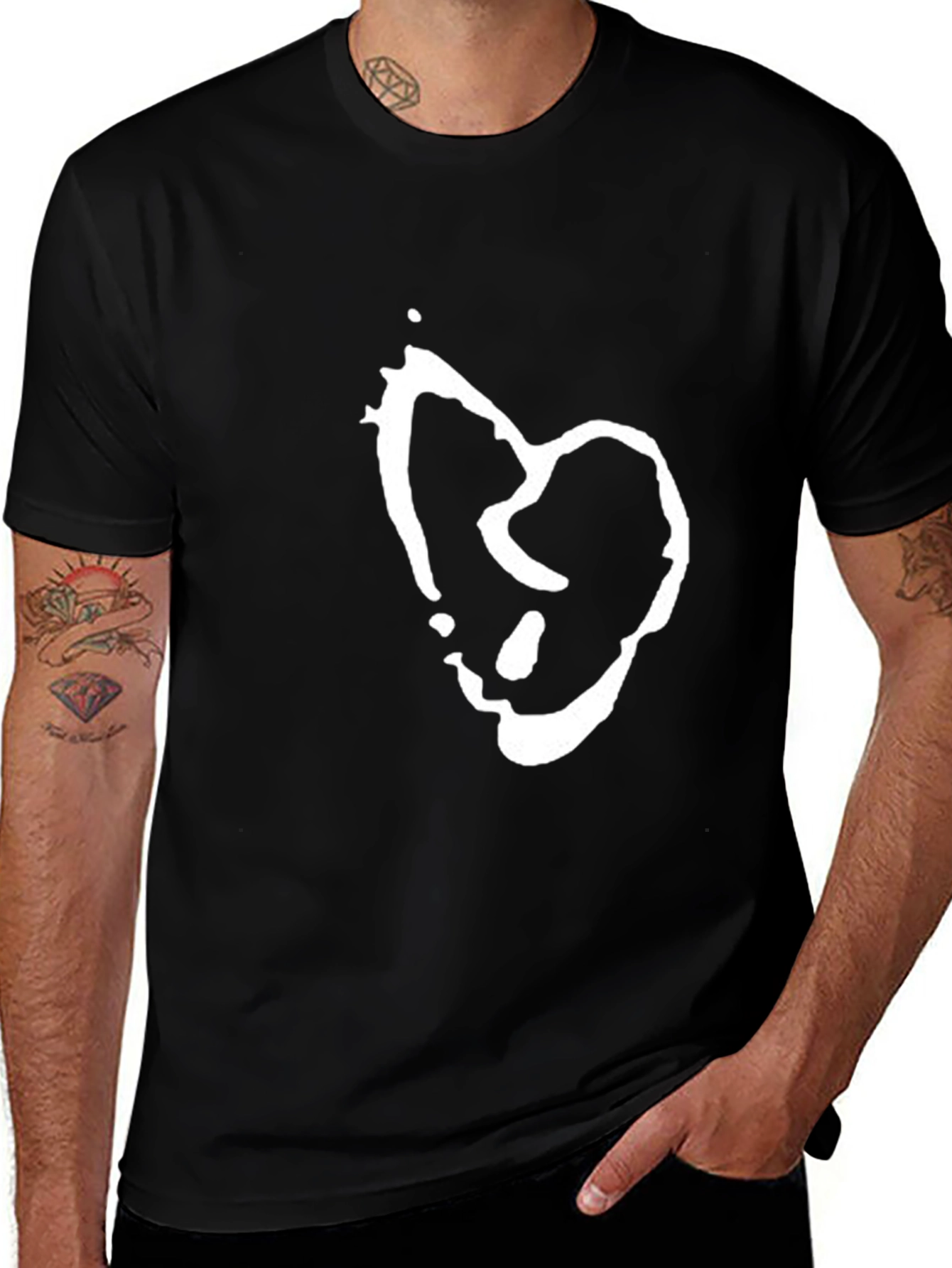 Variant 18 of Abstract Heart Graphic Black T-Shirt