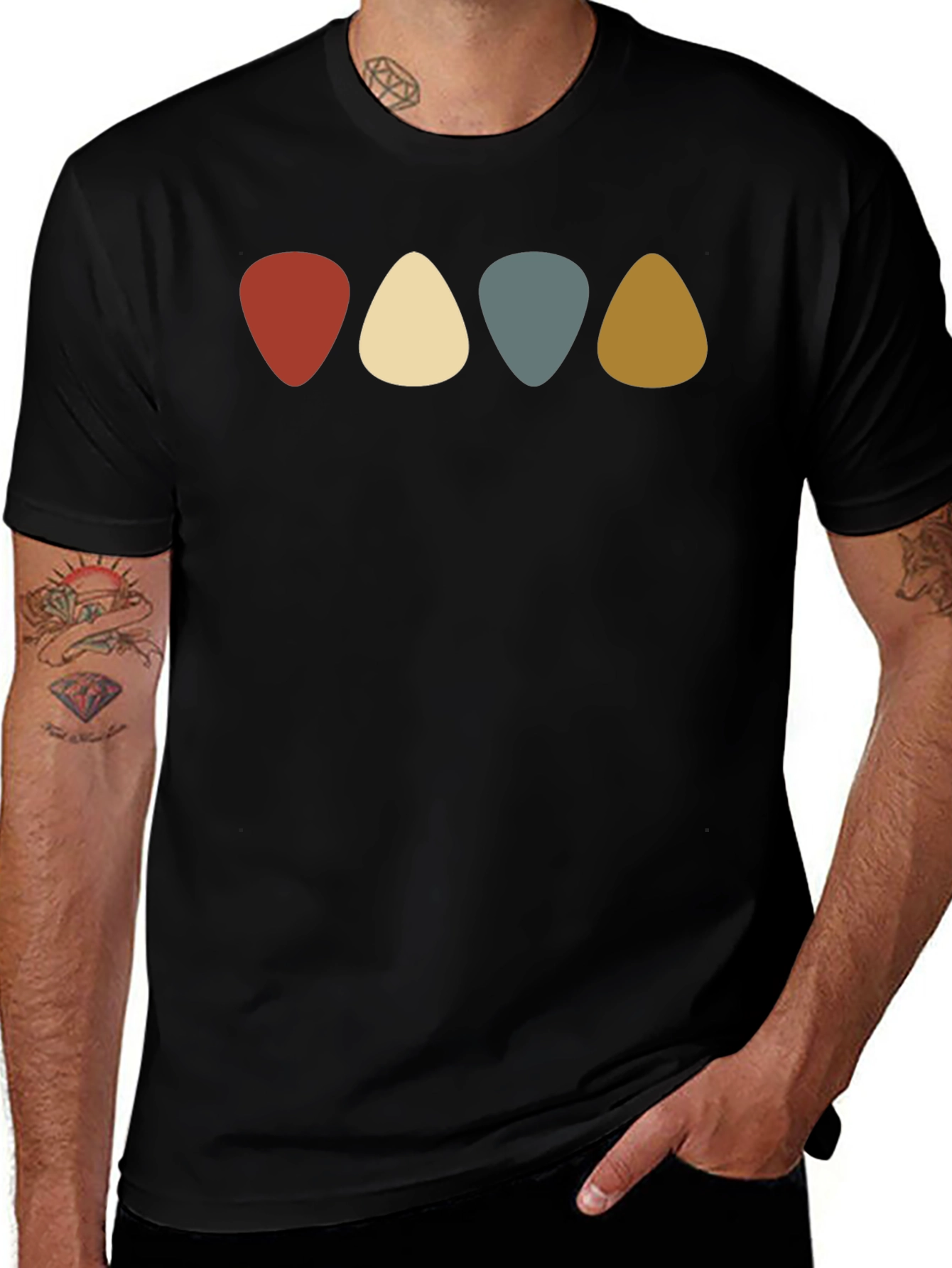 Variant 7 of Retro Guitar Pick T-Shirt - Stylish Music Lover Tee